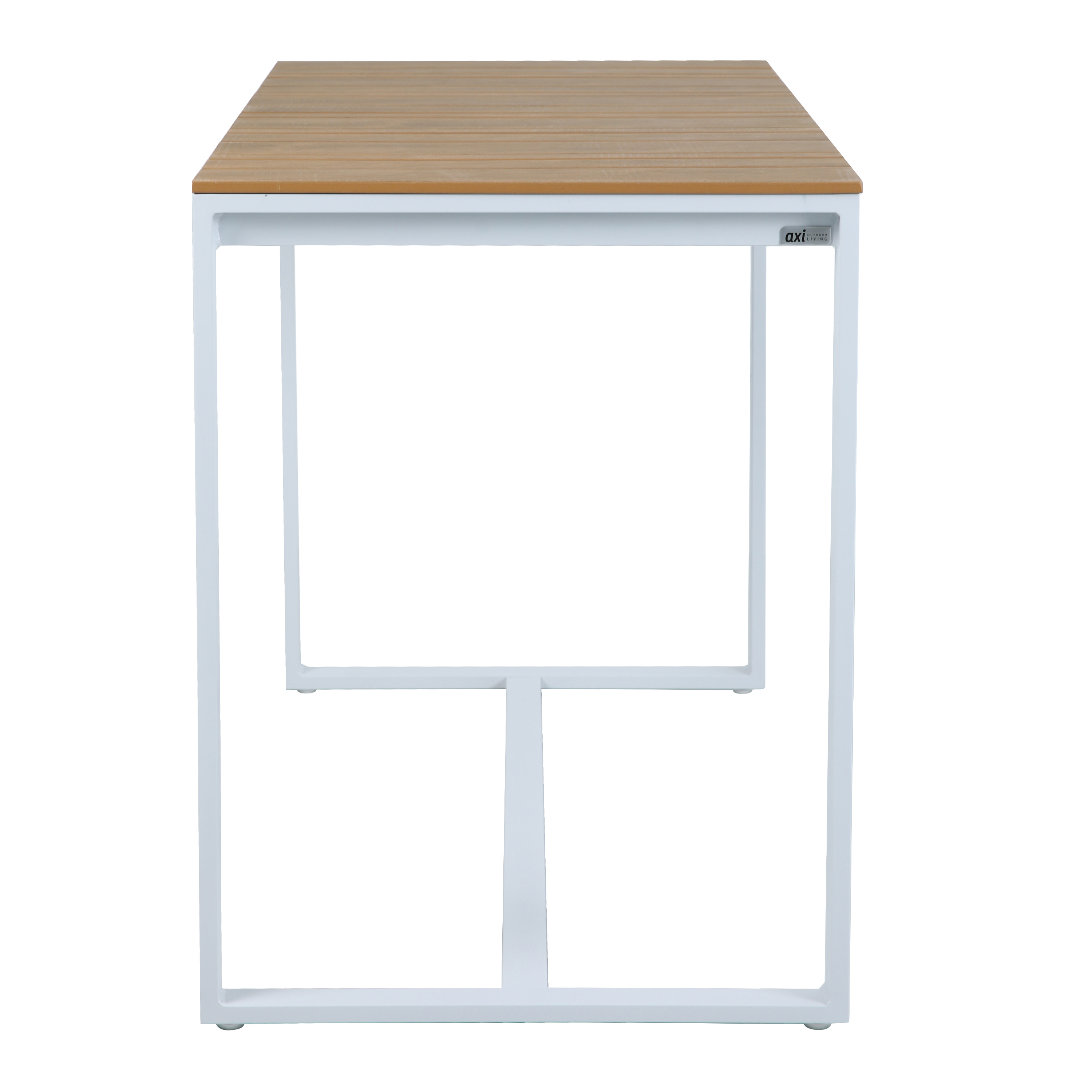 AXI Ravi Bar set with 4 bar stools White with Teak-look Polywood-8720365062605 AXI Ravi Bar set with 4 bar stools White with Teak-look Polywood