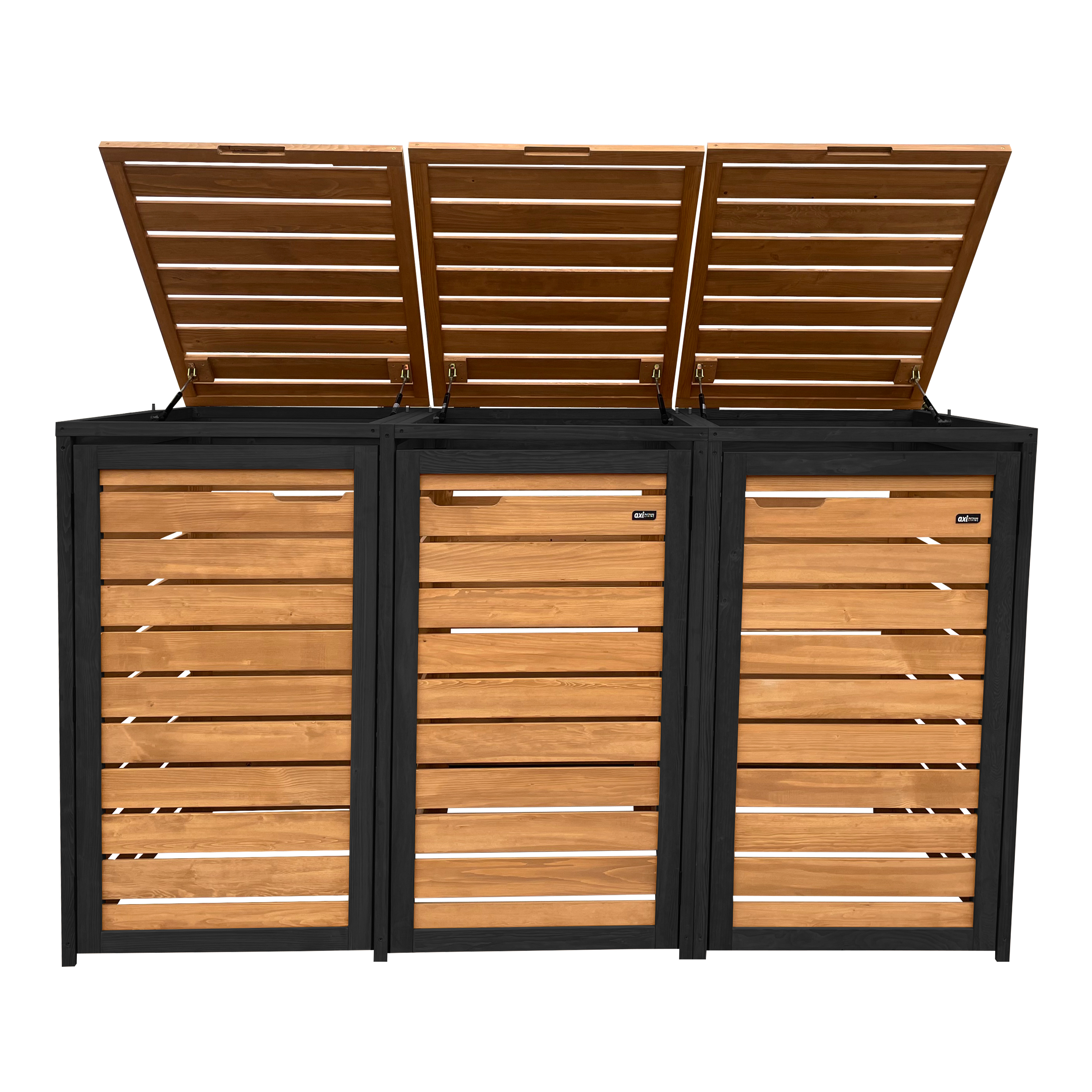AXI Lex Wooden Bin Storage Brown/Black - 3 bins