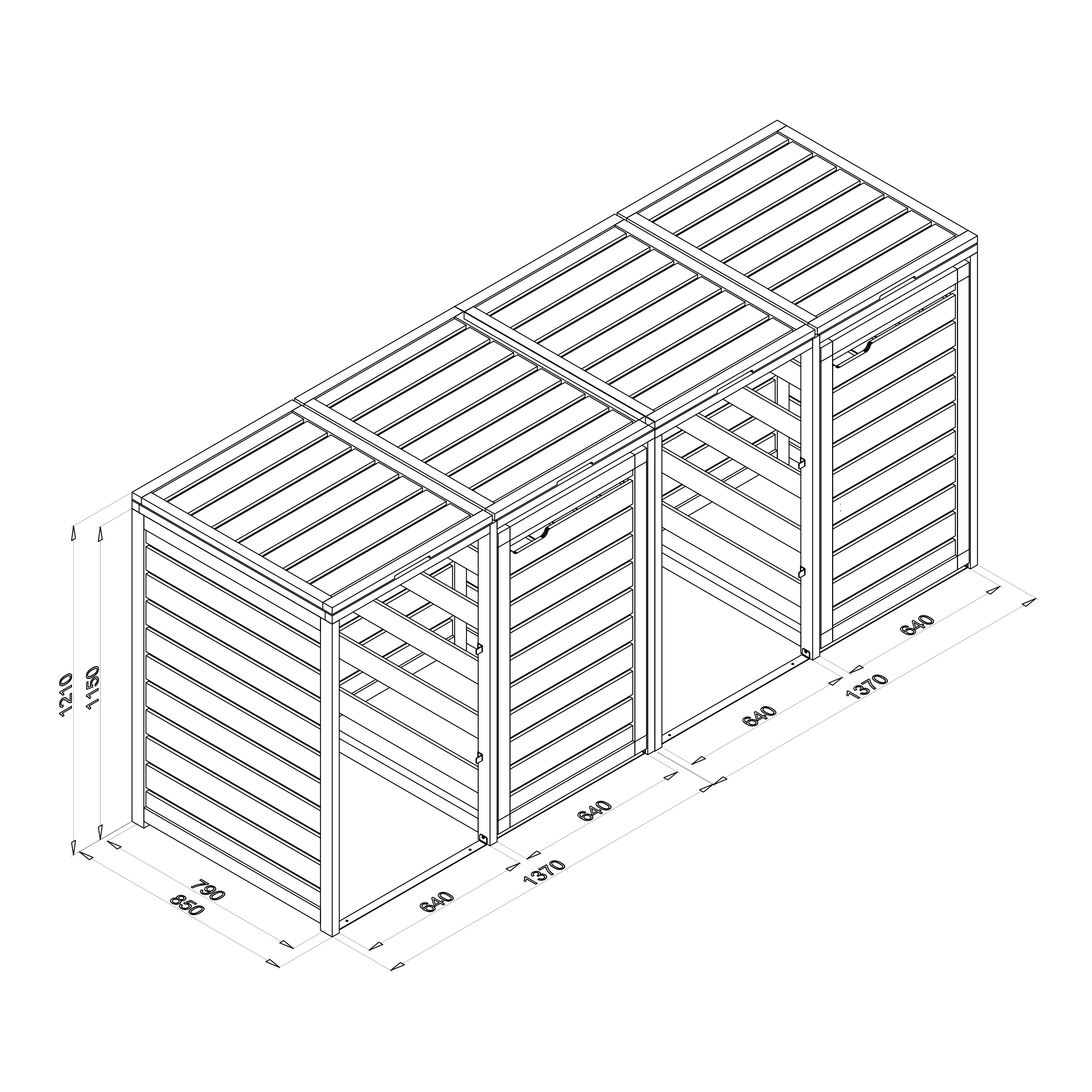 AXI Lex Wooden Bin Storage Black/Brown - 4 bins