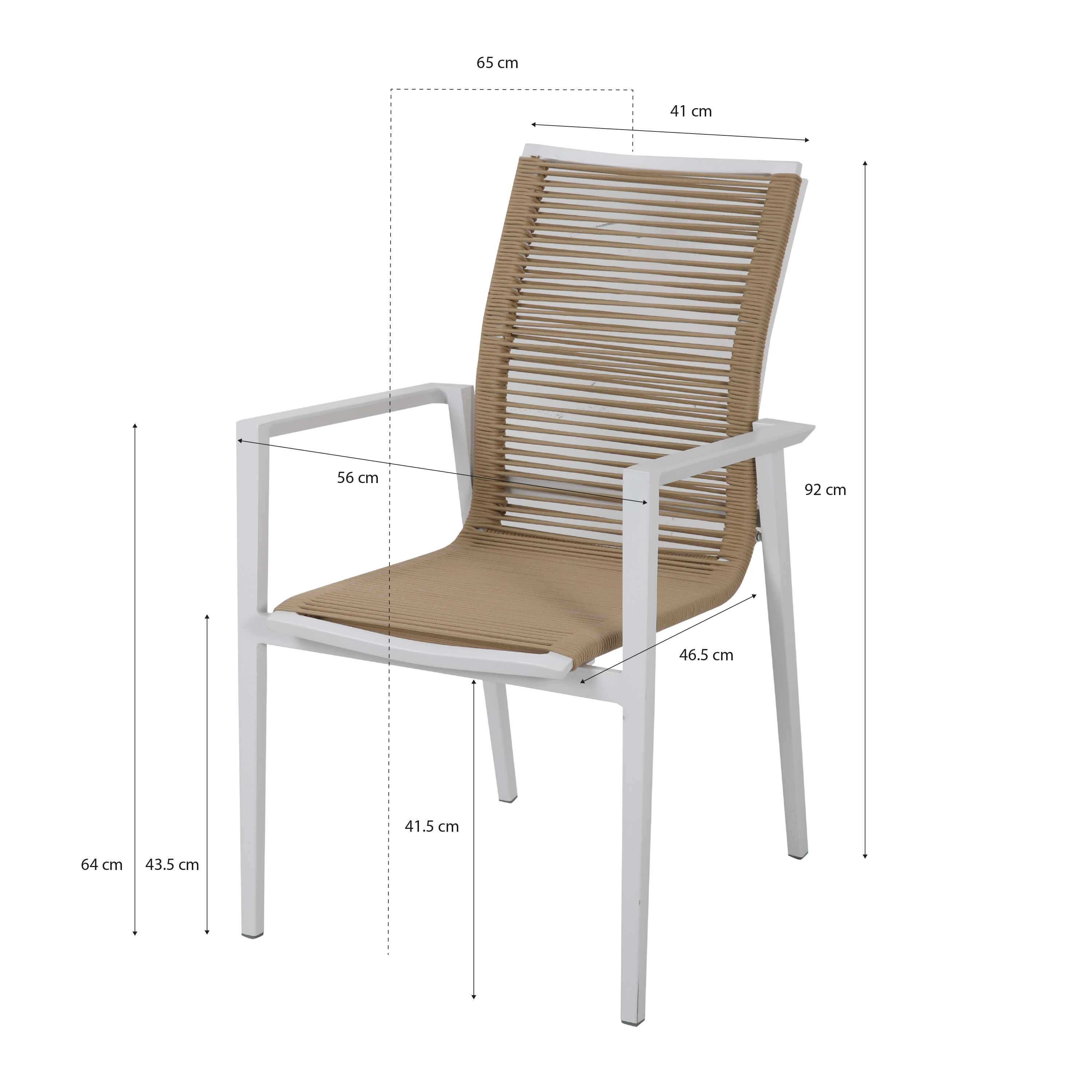 AXI Zora Garden Set with 4 Chairs White with Wood-Look PSPC-8720365062728 AXI Zora Garden Set with 4 Chairs White with Wood-Look PSPC