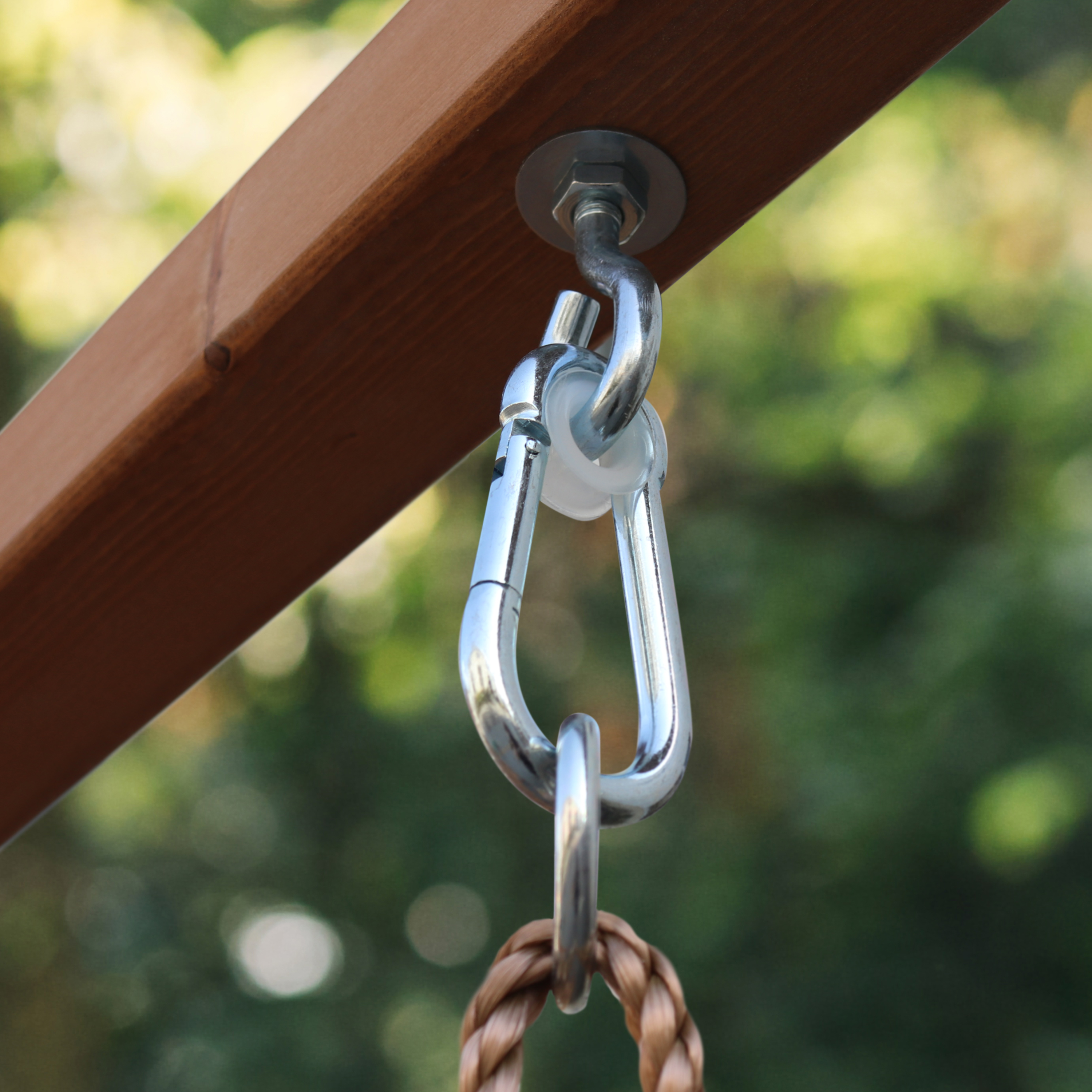 AXI Beach Tower with Single Swing Set Brown - Blue Slide