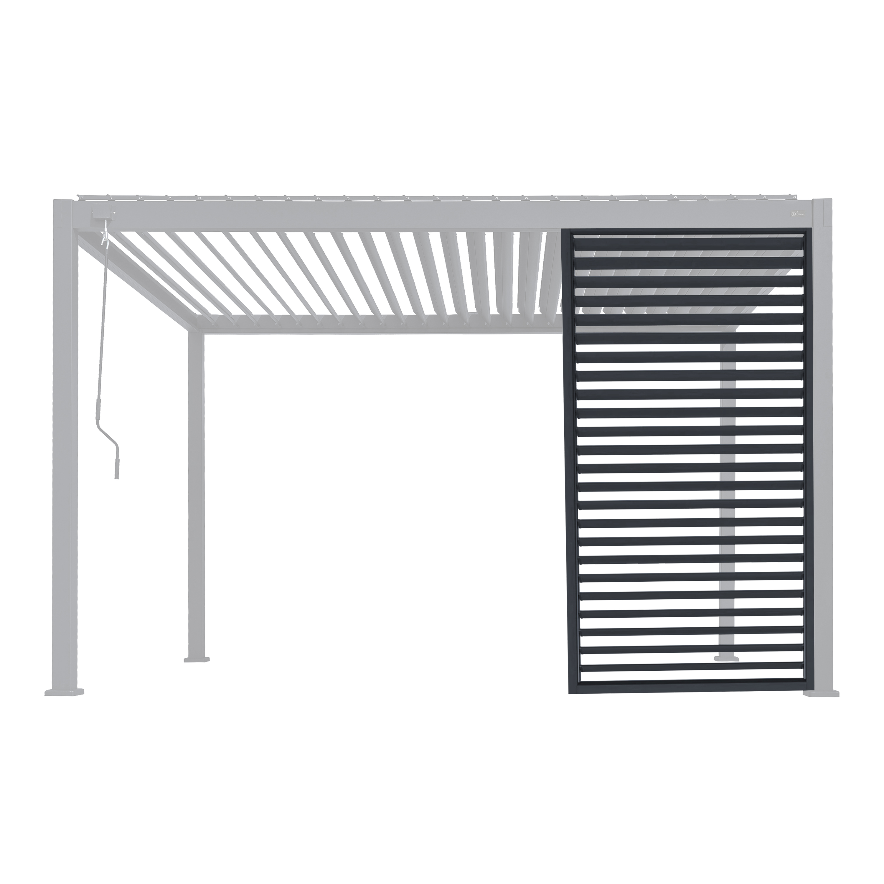 AXI Raya Aluminium Louvered Wall 1 m Anthracite