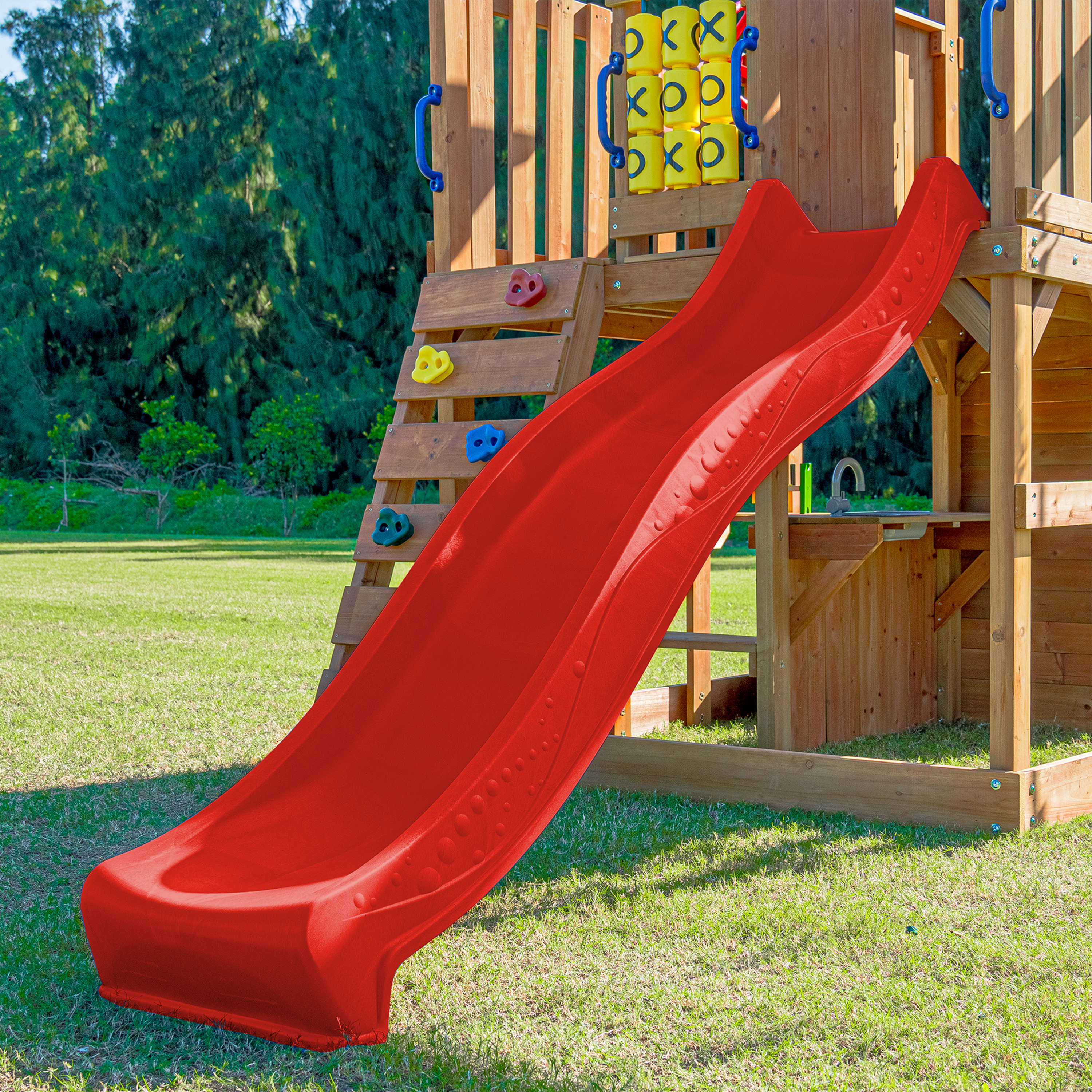 AXI Jack Climbing Frame with Double Swing and Trapeze – Red Slide