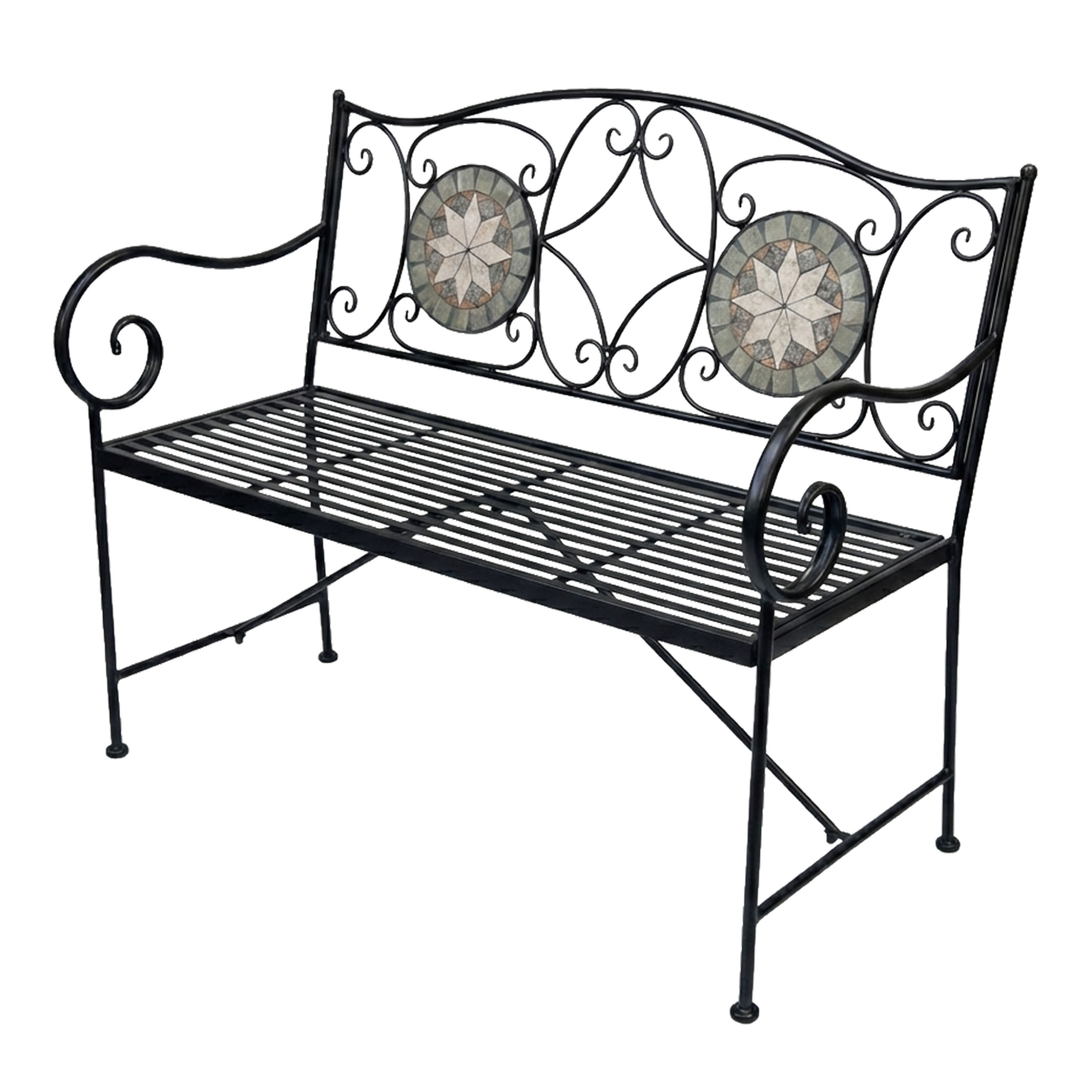 AXI Margot Mosaic Garden Bench Star – Grey/Brown