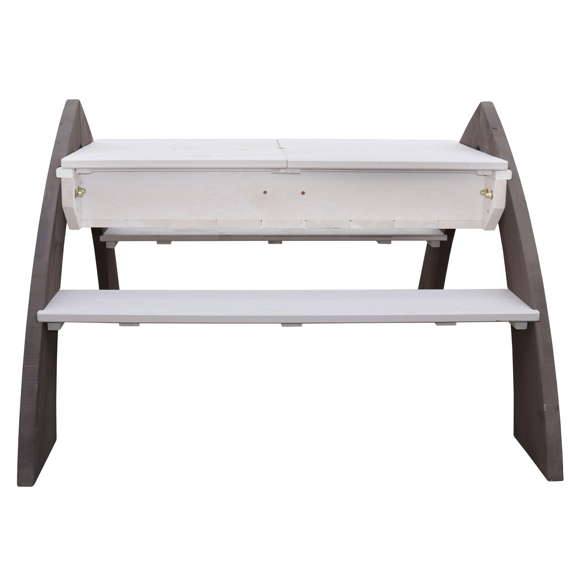 AXI Delta Zand & Water Picknicktafel Grijs/wit - Parasol Blauw