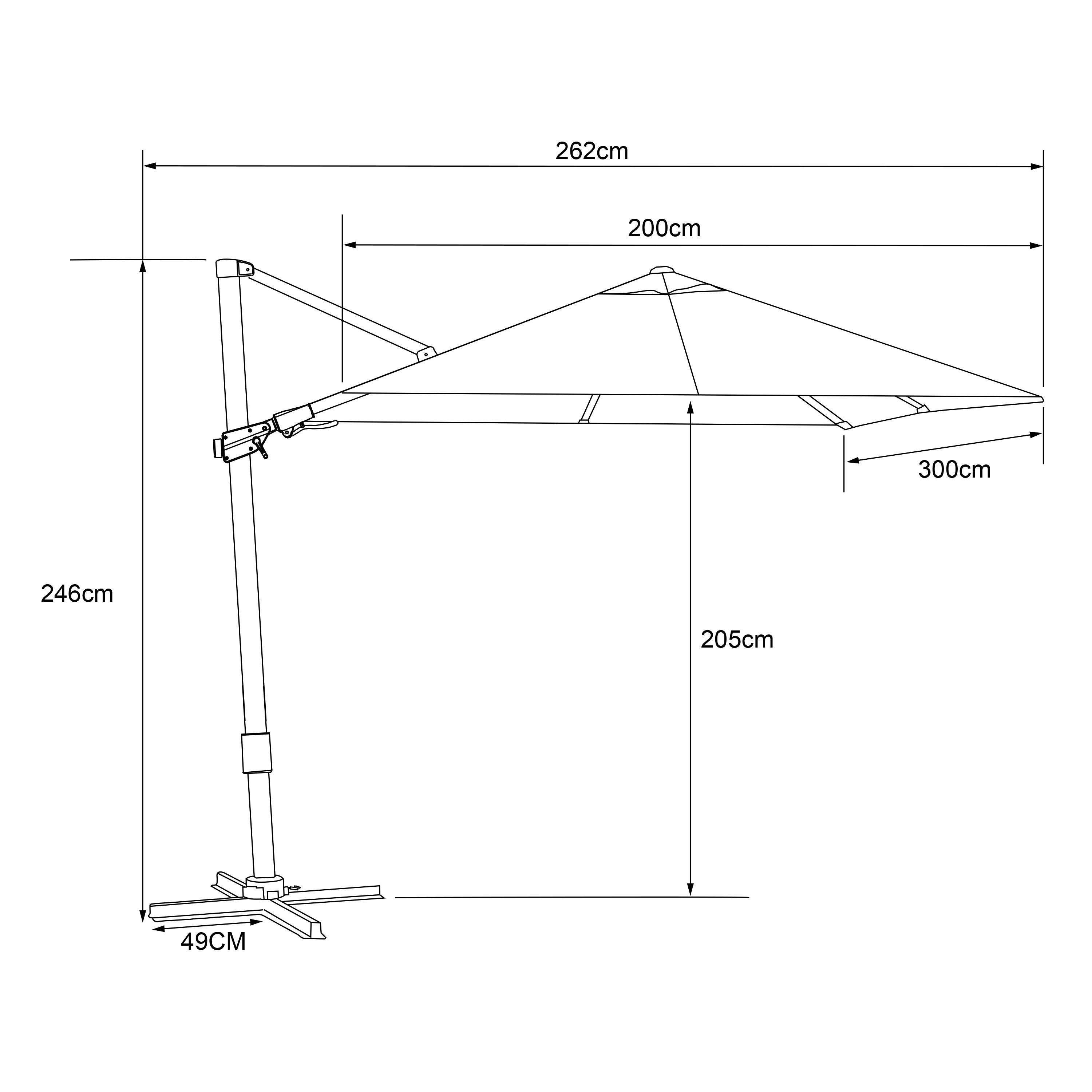 AXI Nyra Cantilever Parasol 200x300 cm Anthracite/Grey
