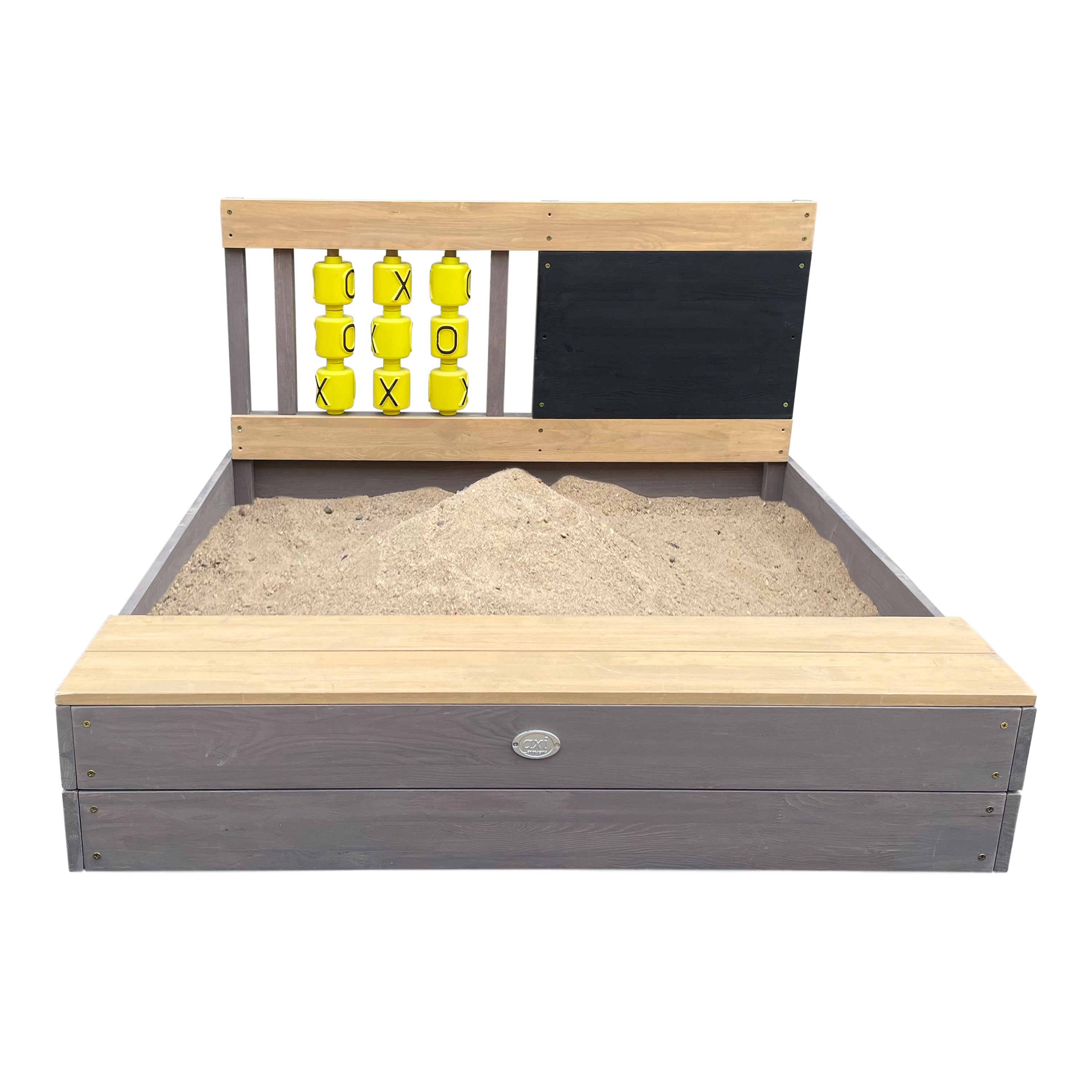 AXI Kitty Sandbox with Tic Tac Toe - 100 x 100 cm - Grey/Brown
