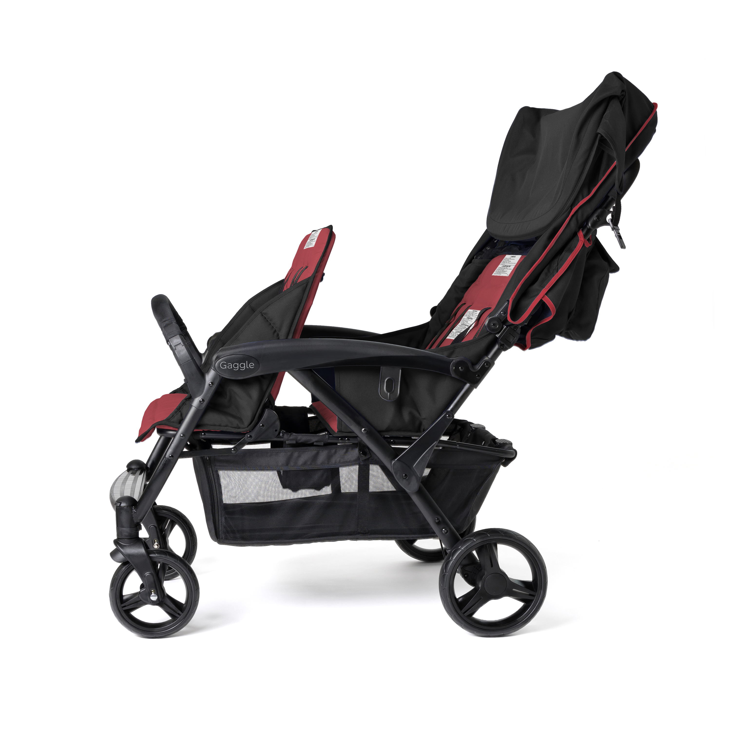 Gaggle Odyssey 4x4 Quad Stroller for 4 Children - Red/Black-0849801013549 Gaggle Odyssey 4x4 Quad Stroller for 4 Children - Red/Black