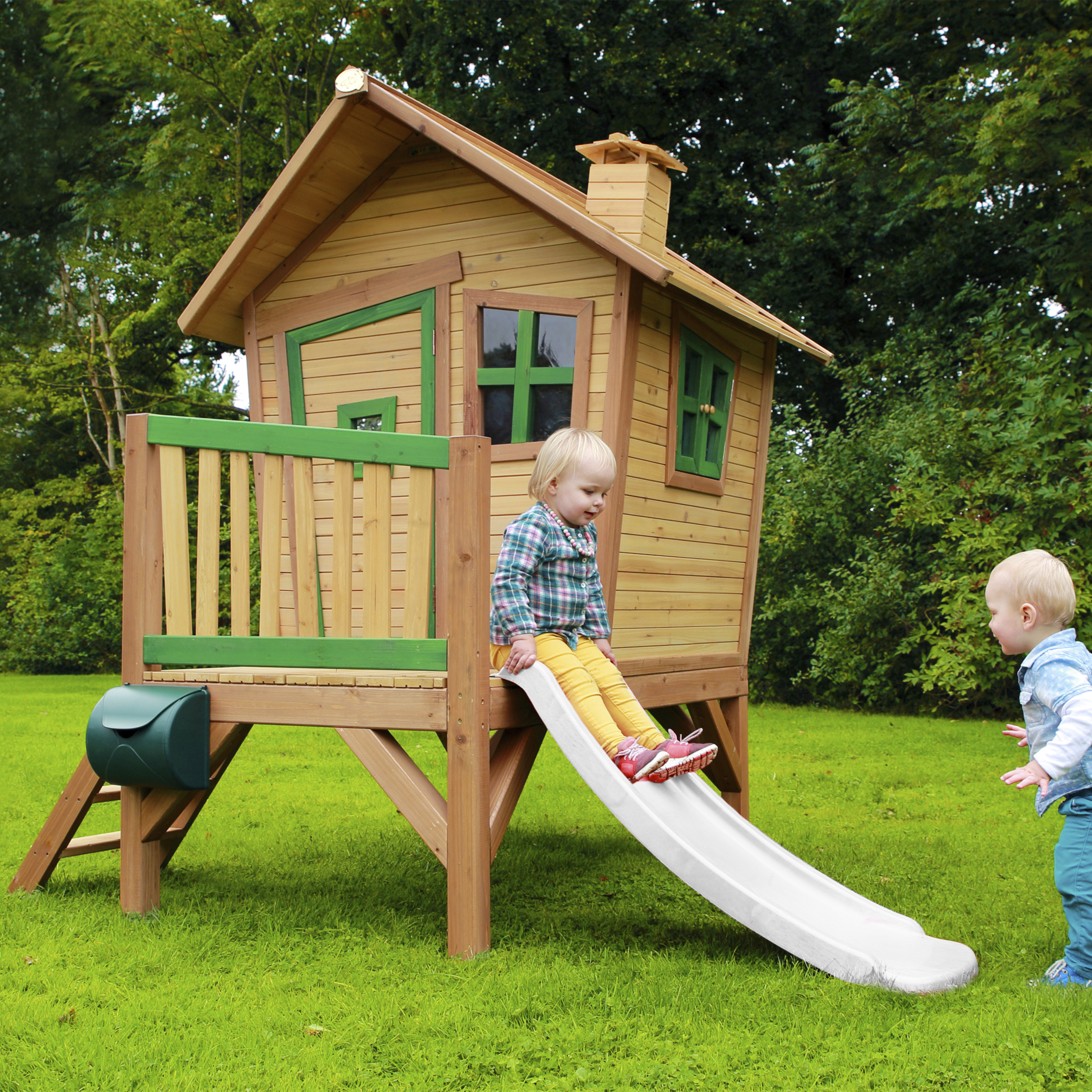 AXI Robin Lekstuga Brun/Grön - Vit Rutschkana