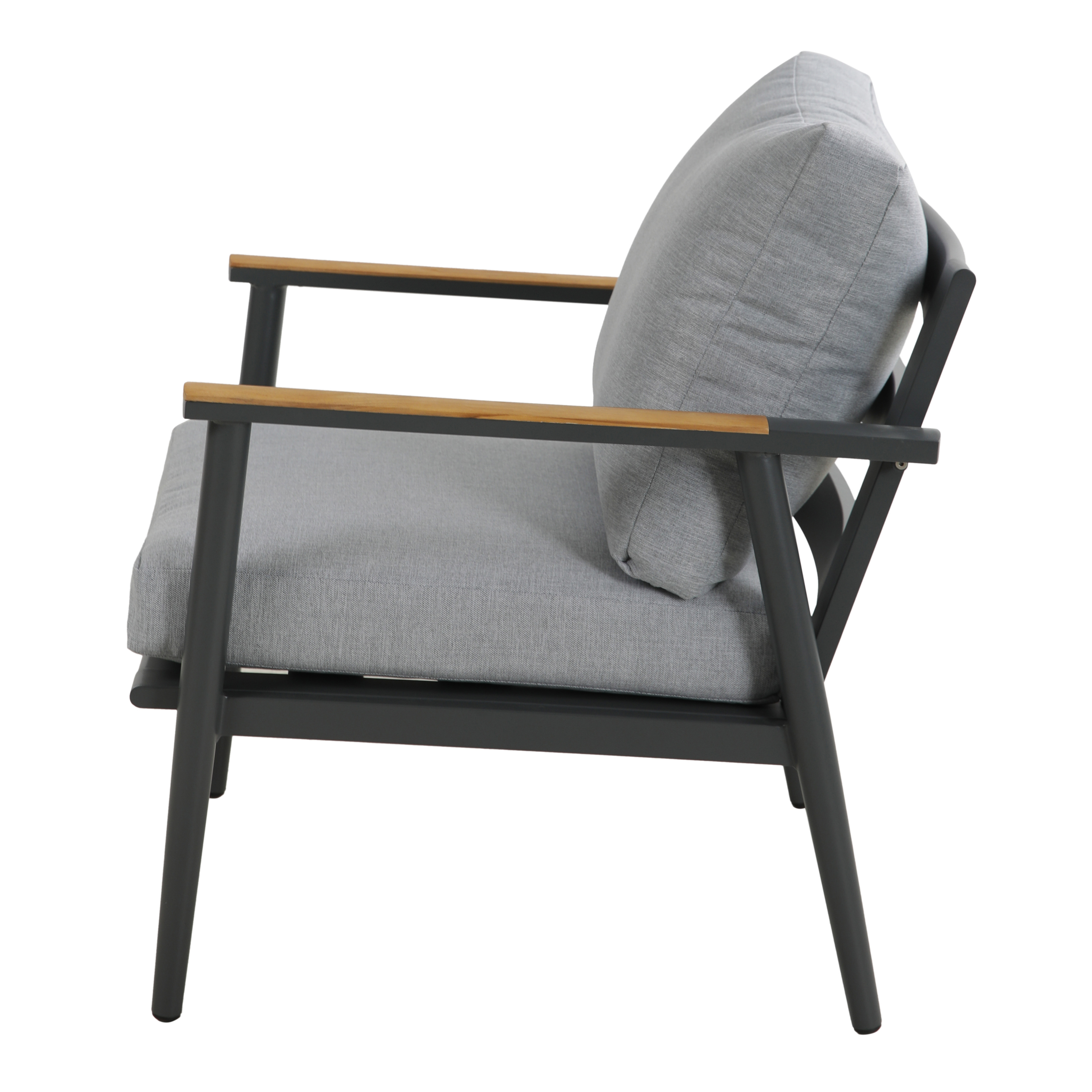 AXI Bibi lounge set 4-piece with bench. table and two chairs Anthracite/Teak-8720365062681 AXI Bibi lounge set 4-piece with bench. table and two chairs Anthracite/Teak