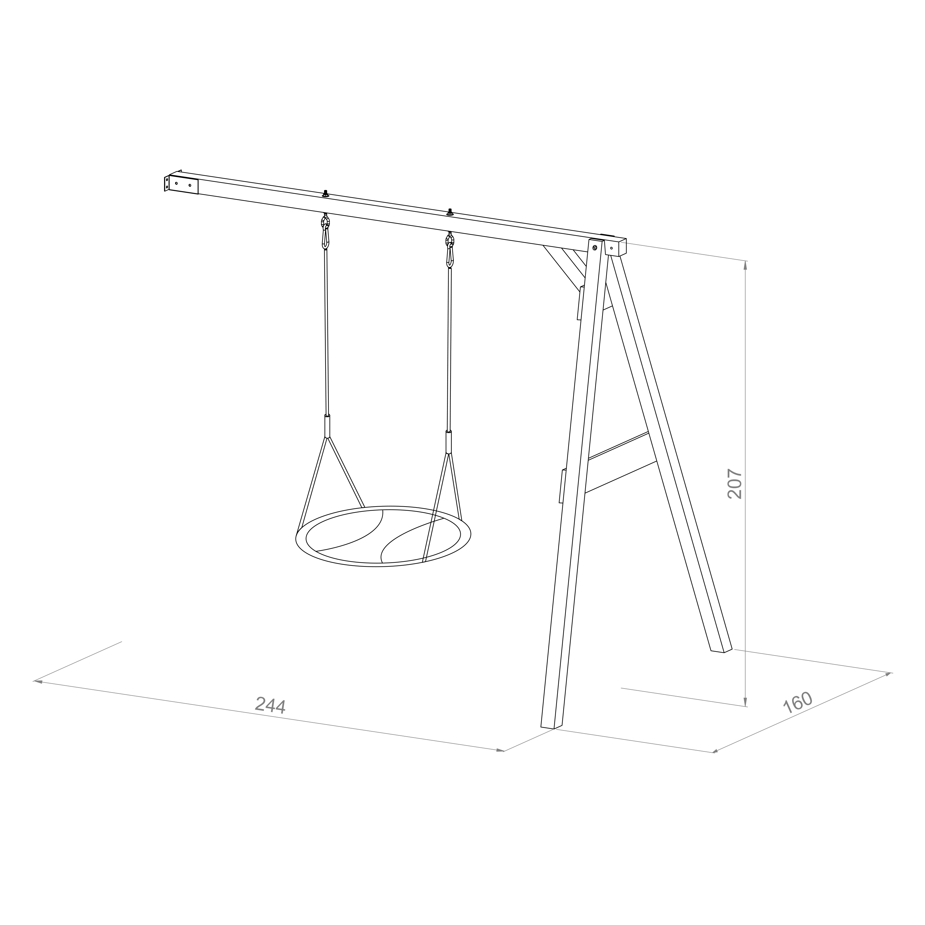 AXI Summer Attachable Nest Swing Set - Brown/White