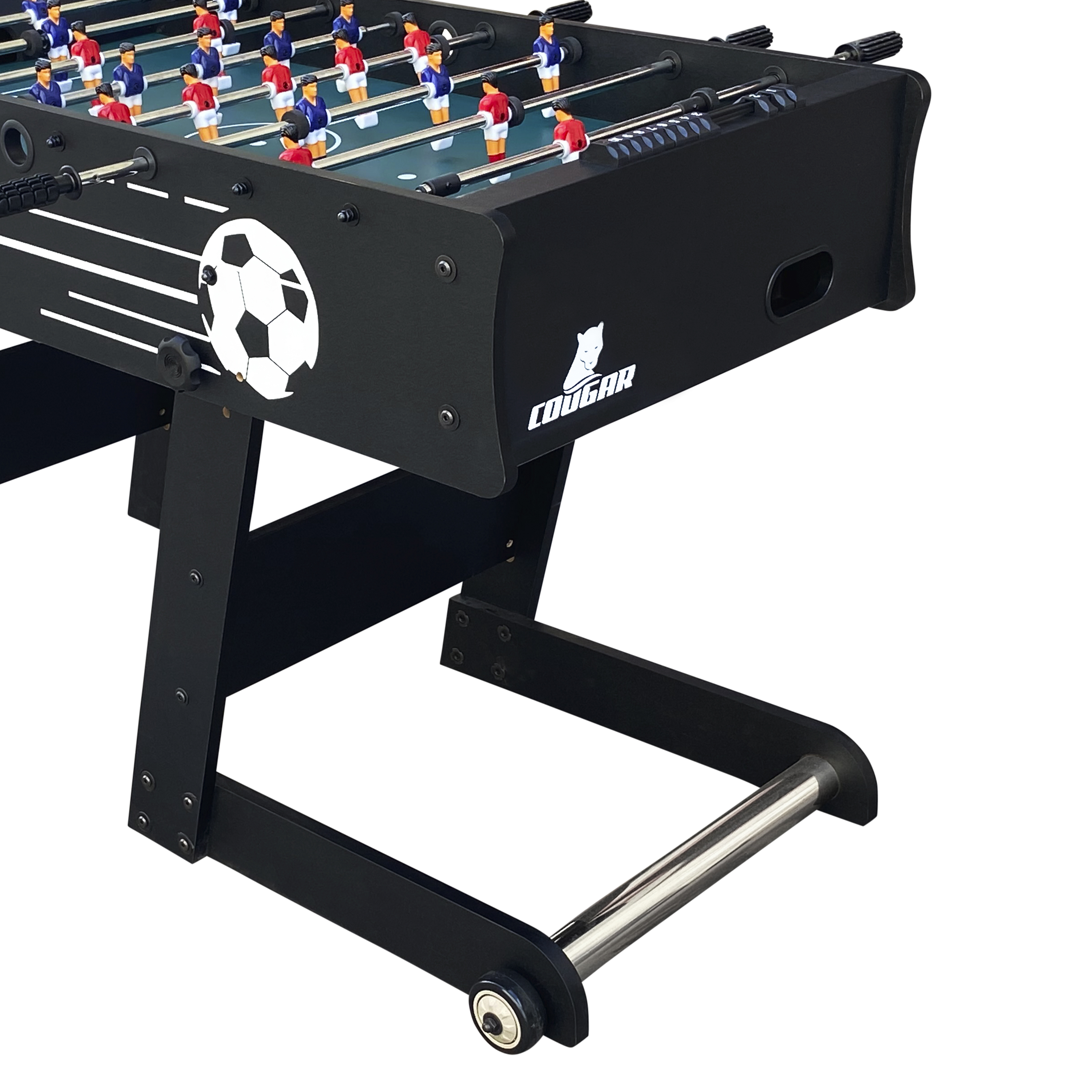 Cougar Scorpion Kick TS Folding Football Table - Black-8717973936046 Cougar Scorpion Kick TS Folding Football Table - Black