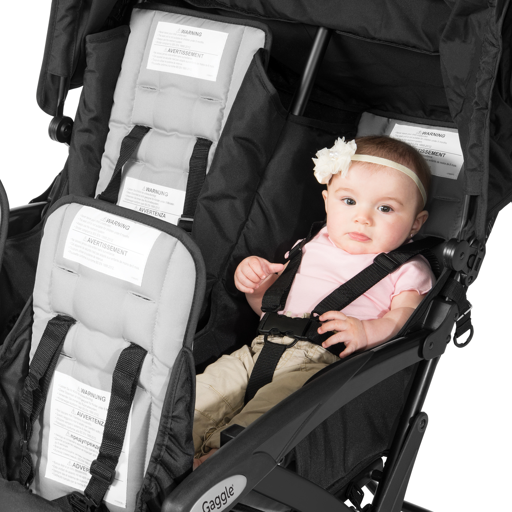 Gaggle Odyssey 4x4 Quad Stroller for 4 Children - Black-0849801001157 Gaggle Odyssey 4x4 Quad Stroller for 4 Children - Black