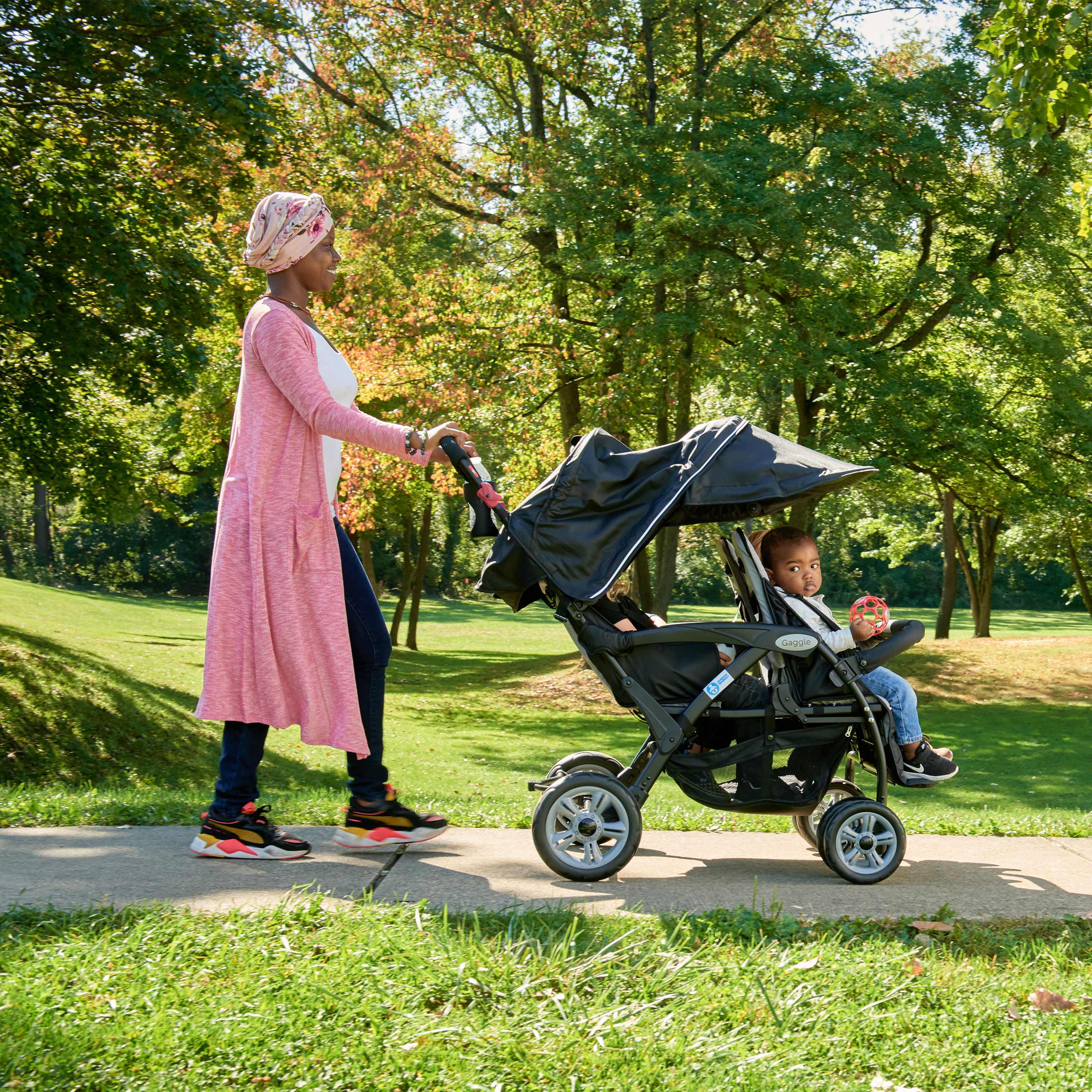 Gaggle Odyssey 4x4 Quad Stroller for 4 Children - Black-0849801001157 Gaggle Odyssey 4x4 Quad Stroller for 4 Children - Black