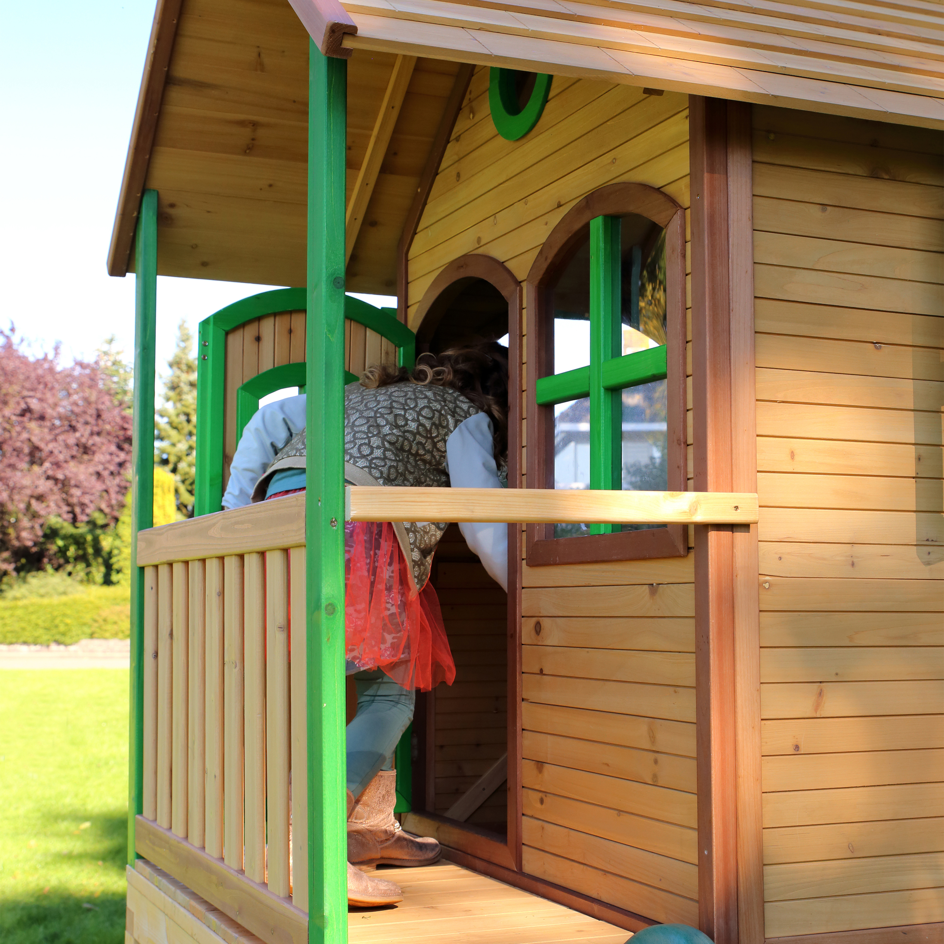 AXI Laura Playhouse Brown/green - Blue Slide