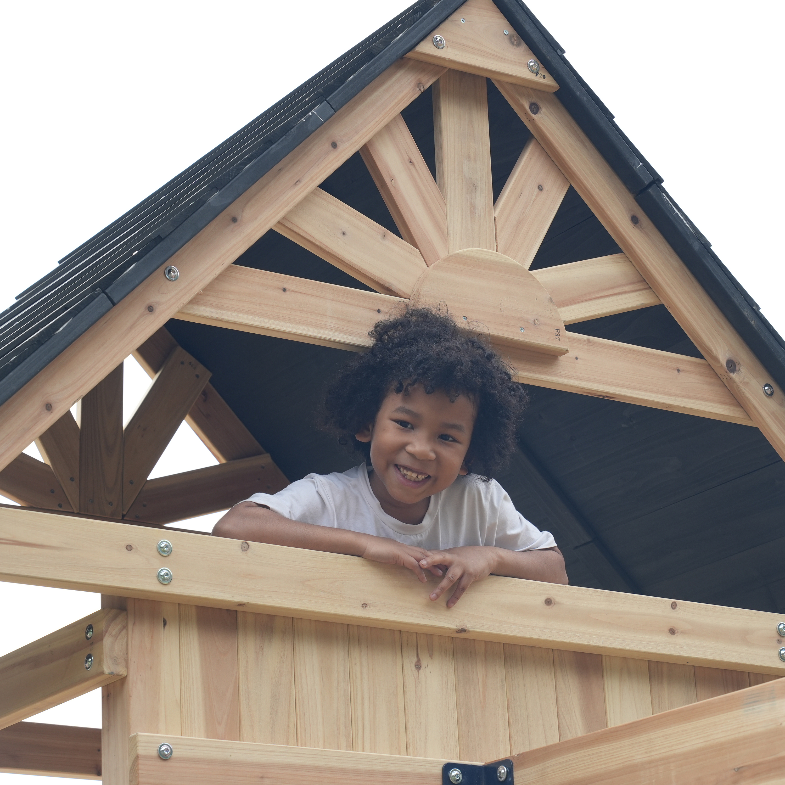 AXI Hunter Climbing Frame with Swings, Climbing Frame, Climbing Bridge and Multiple Platforms – Grey Double Slide
