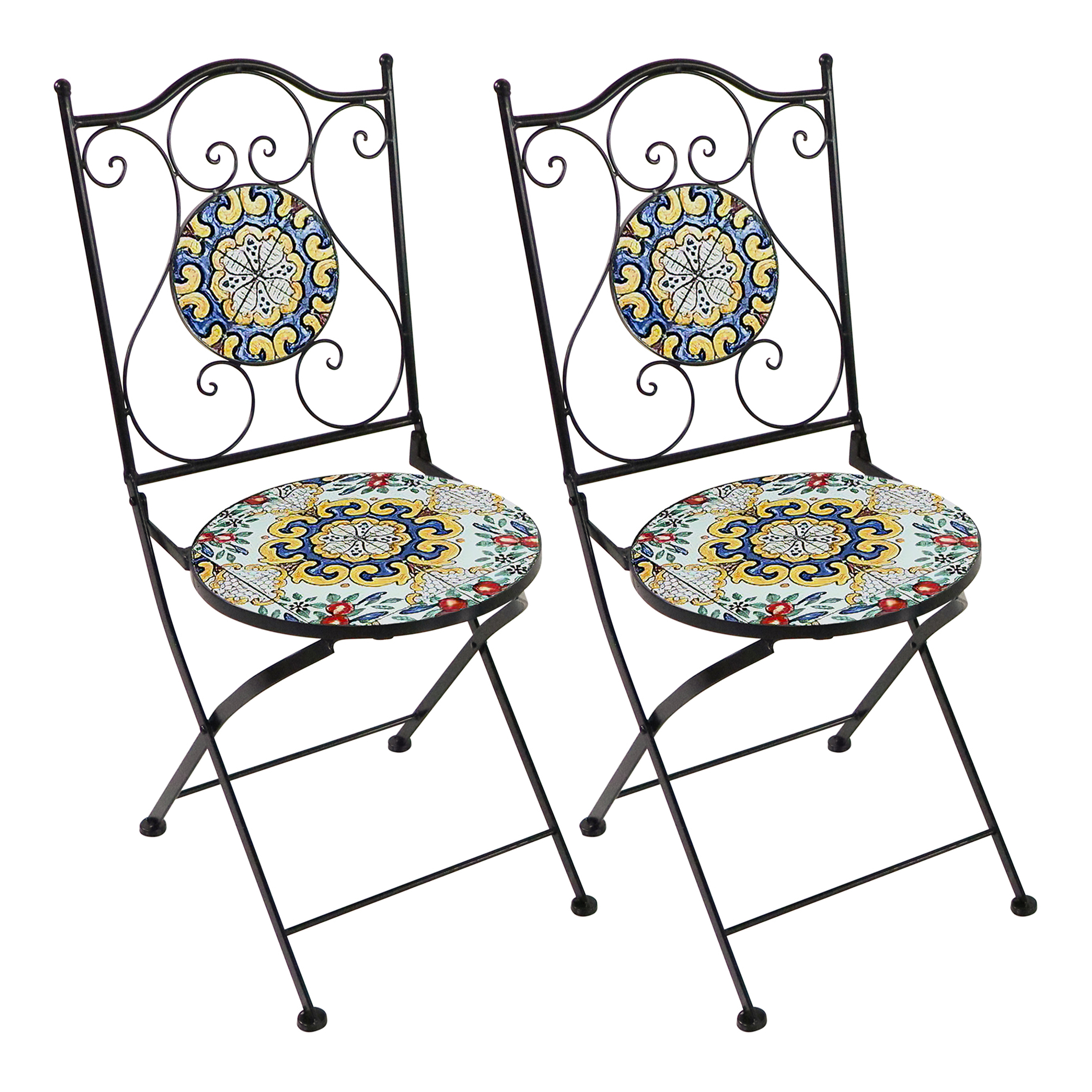 AXI Amélie Bistro Chairs Foldable Classic Multicolour – Set 2 pieces