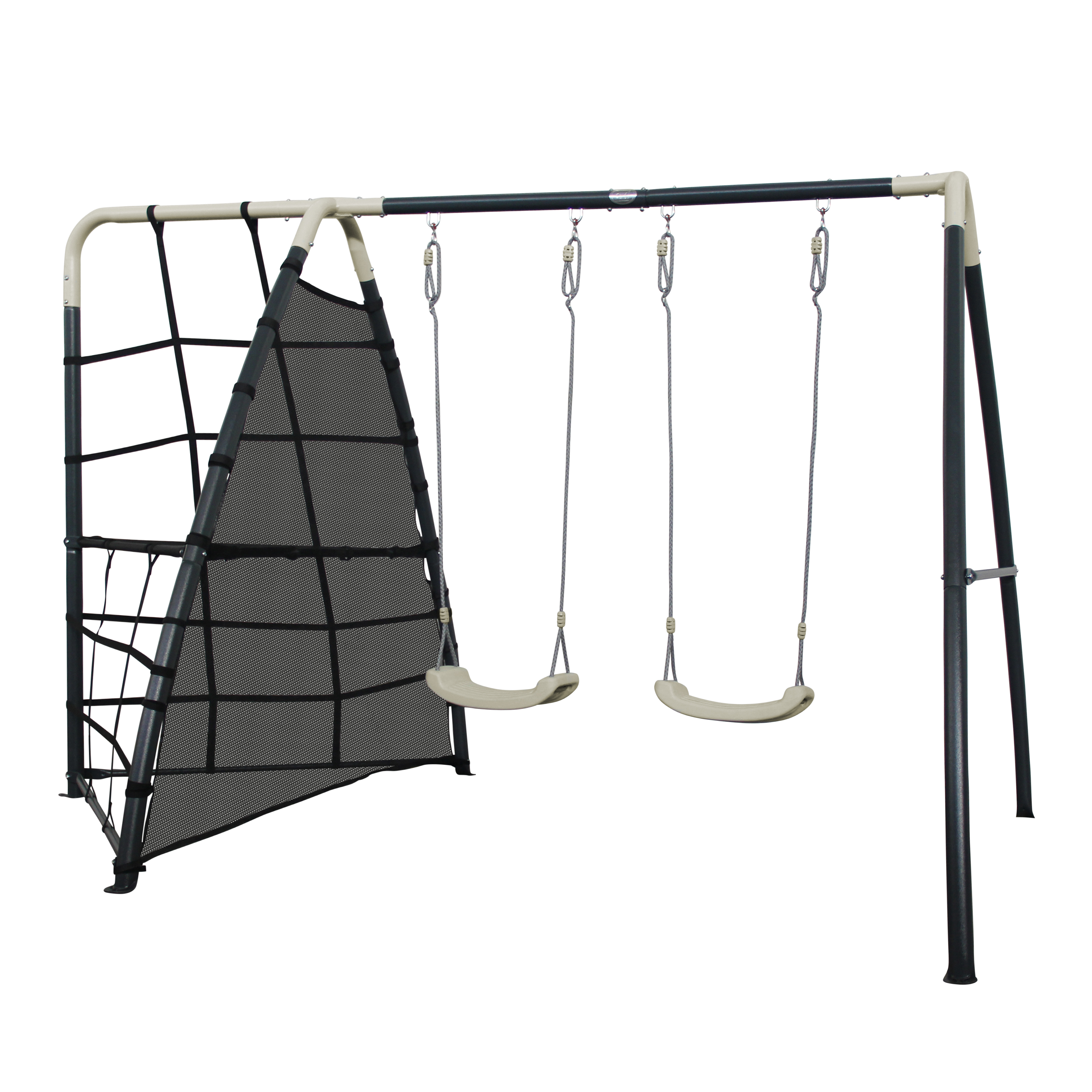 AXI Metal Climbing Frame with Double Swing Set - Anthracite/Cream