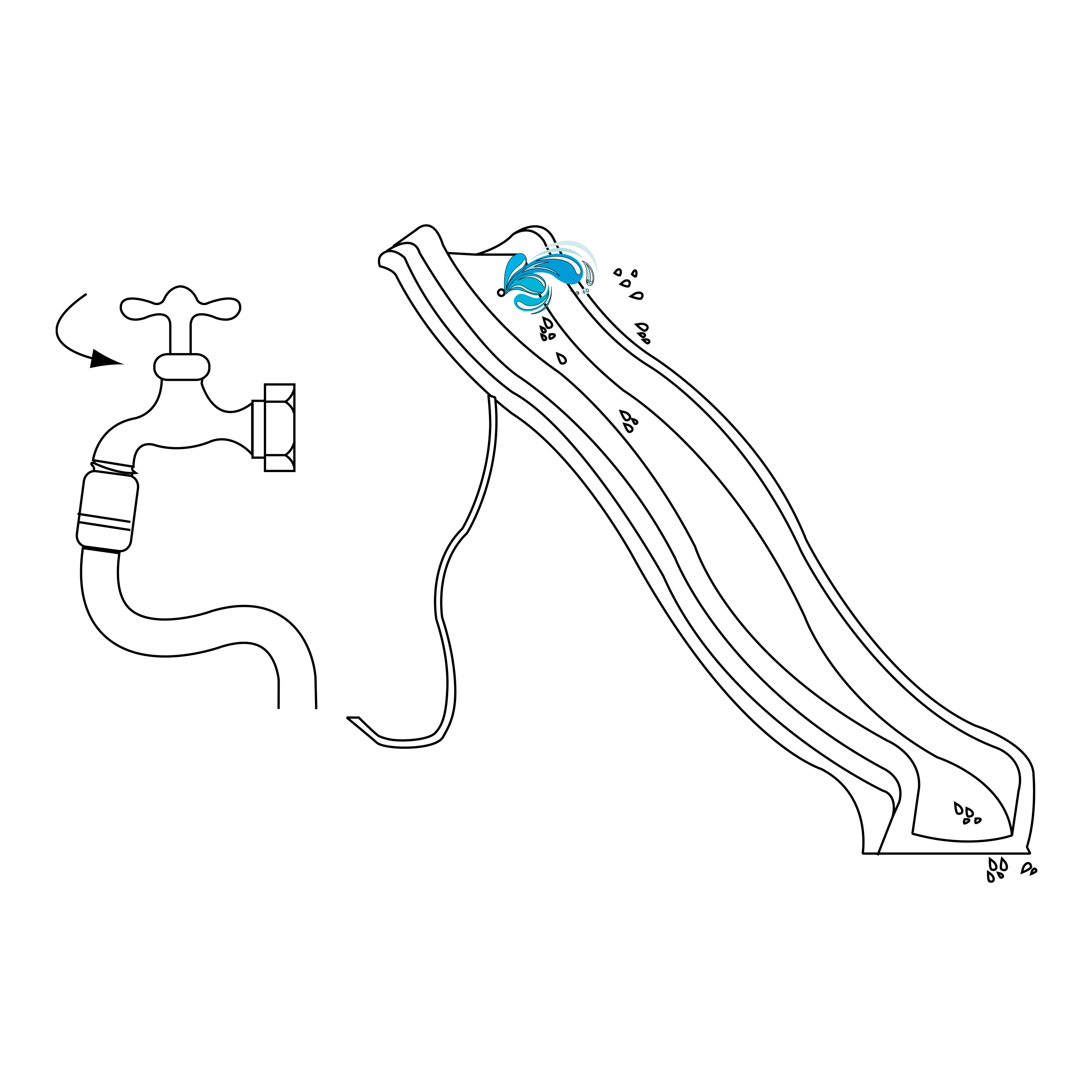 AXI Sky220 Slide with water connection Cream – 220cm