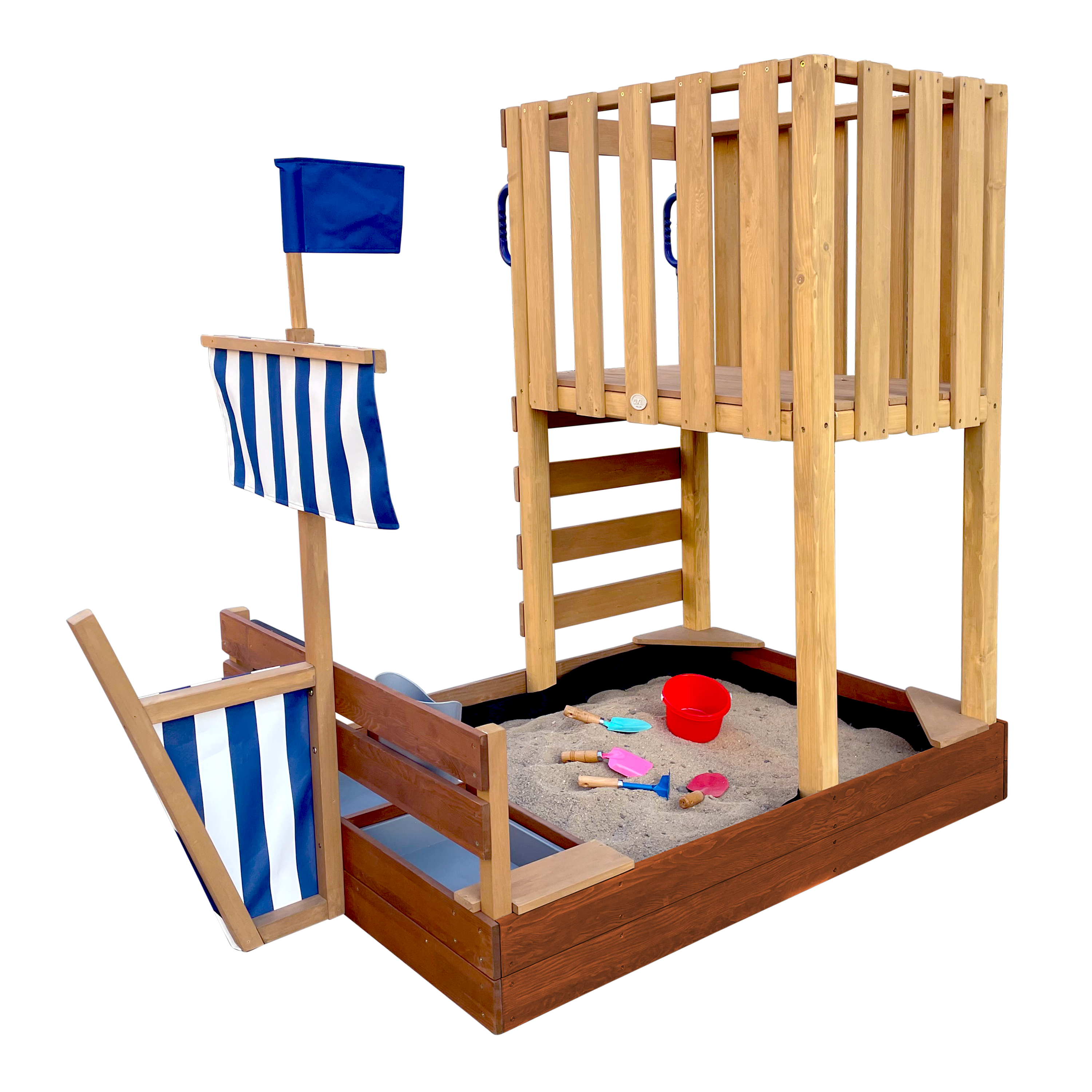 AXI Vicky Climbing Frame with Sandbox. Play Kitchen & Chalkboard
