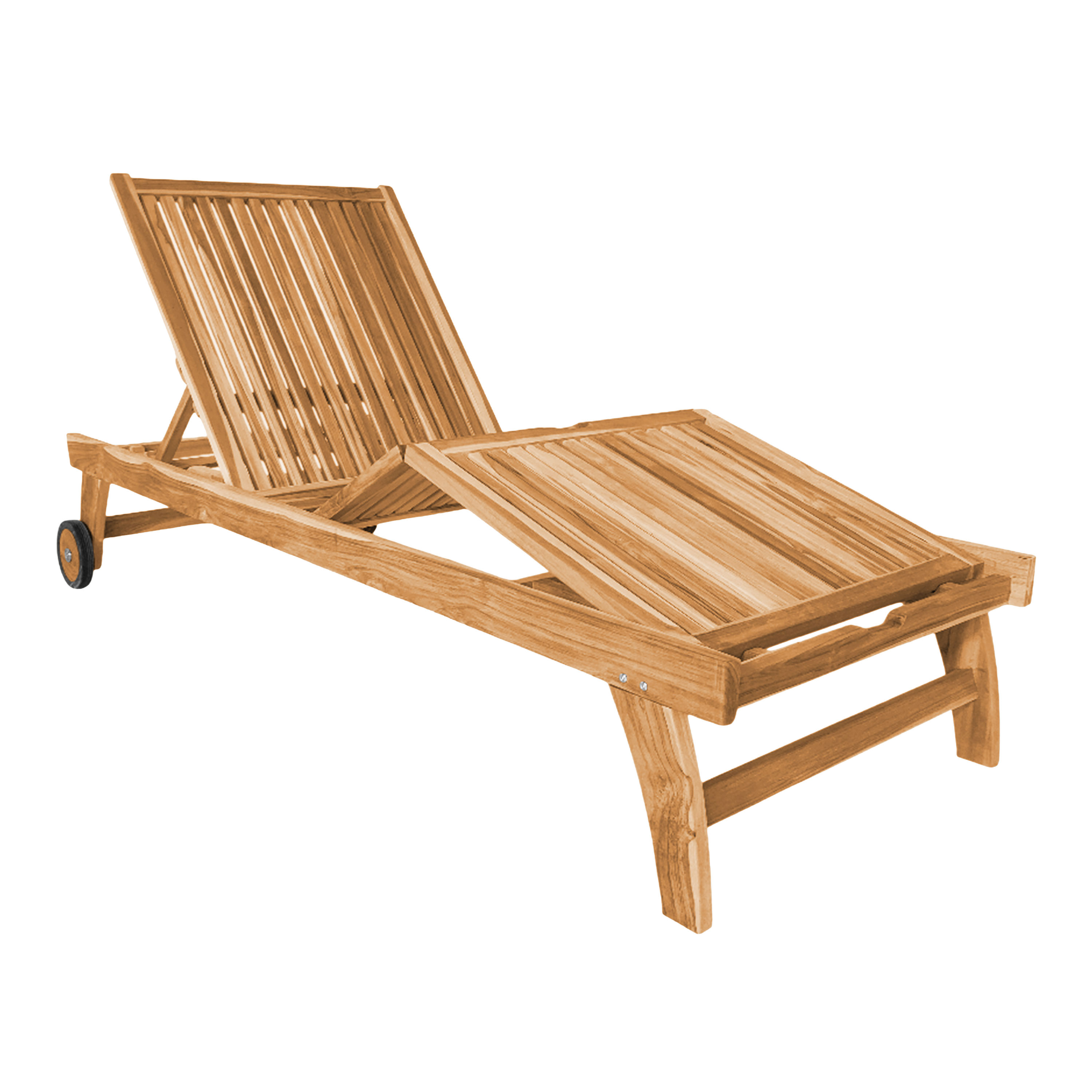 AXI Wayne Teak Sunbed with wheels
