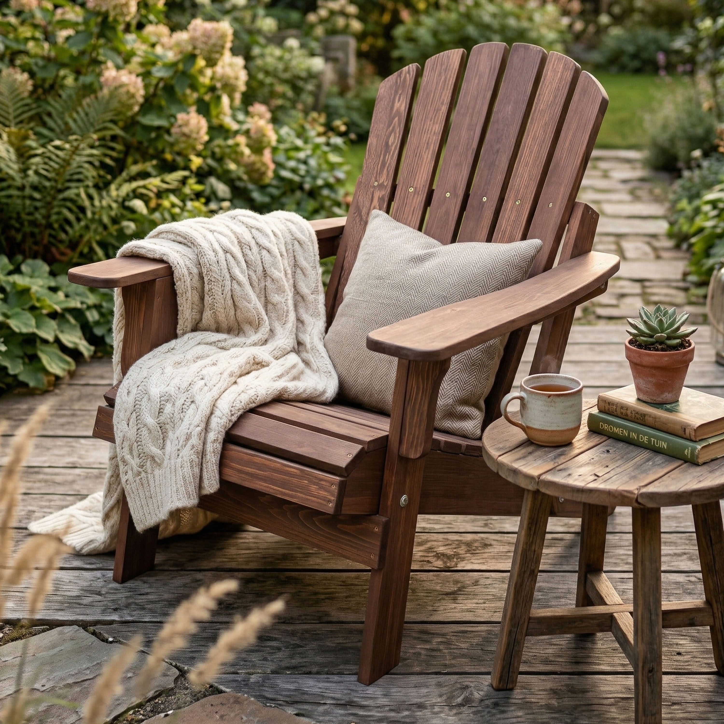 AXI Rosalie Folding Adirondack Chair Coffee Brown