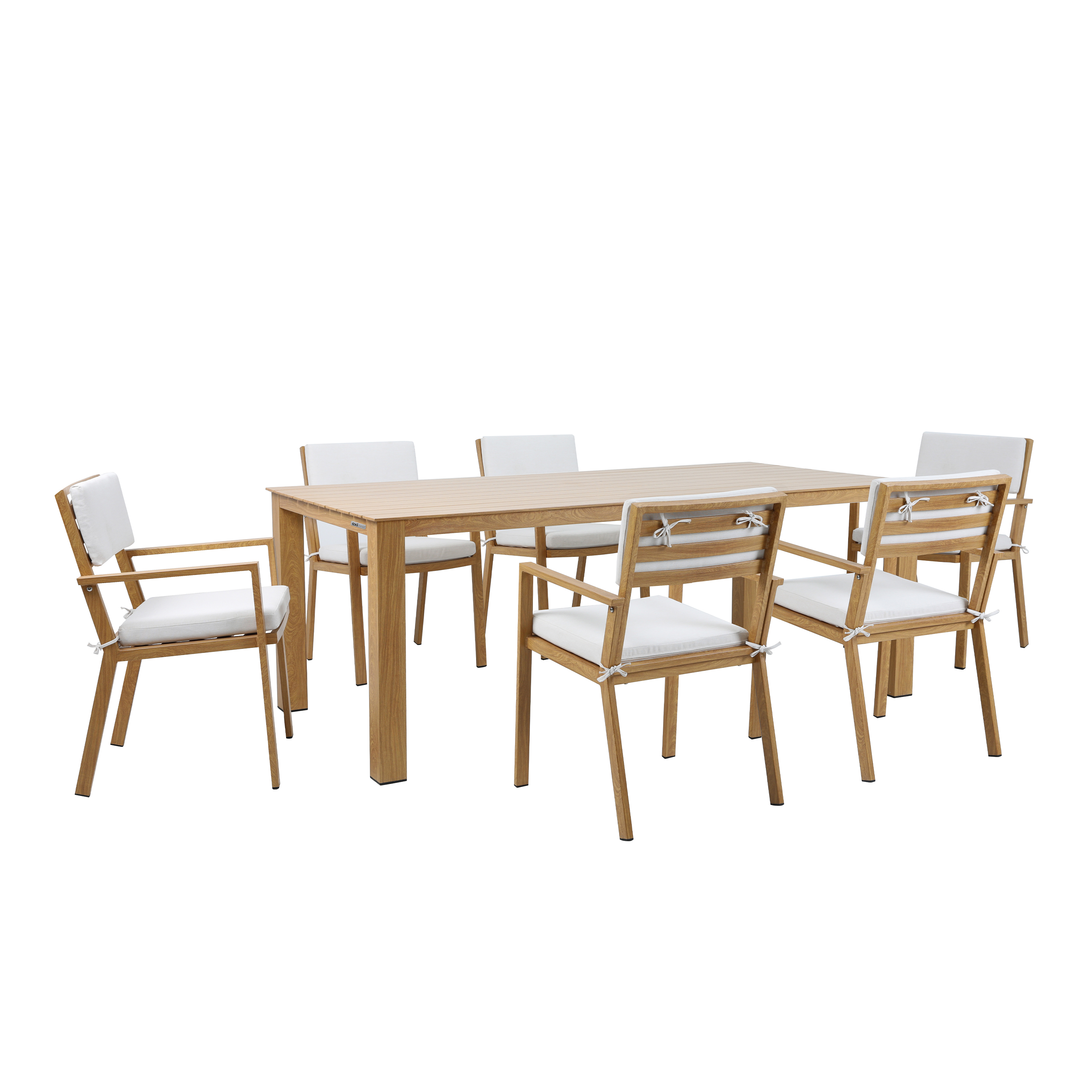 AXI Jada Garden set with 6 Chairs Wood-look/beige-8720365063954 AXI Jada Garden set with 6 Chairs Wood-look/beige