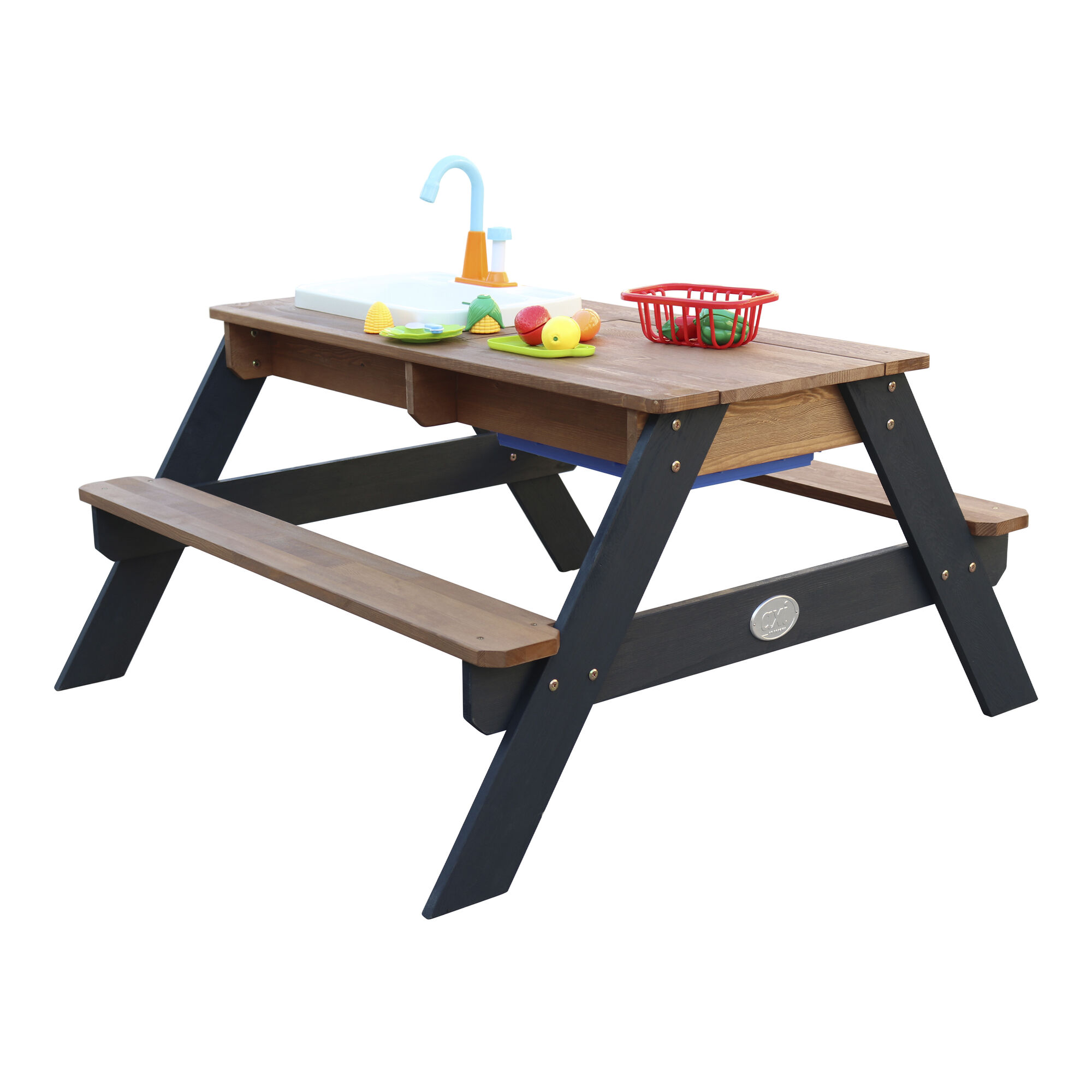 AXI Emily Zand & Water Picknicktafel met Speelkeuken wastafel Antraciet/bruin