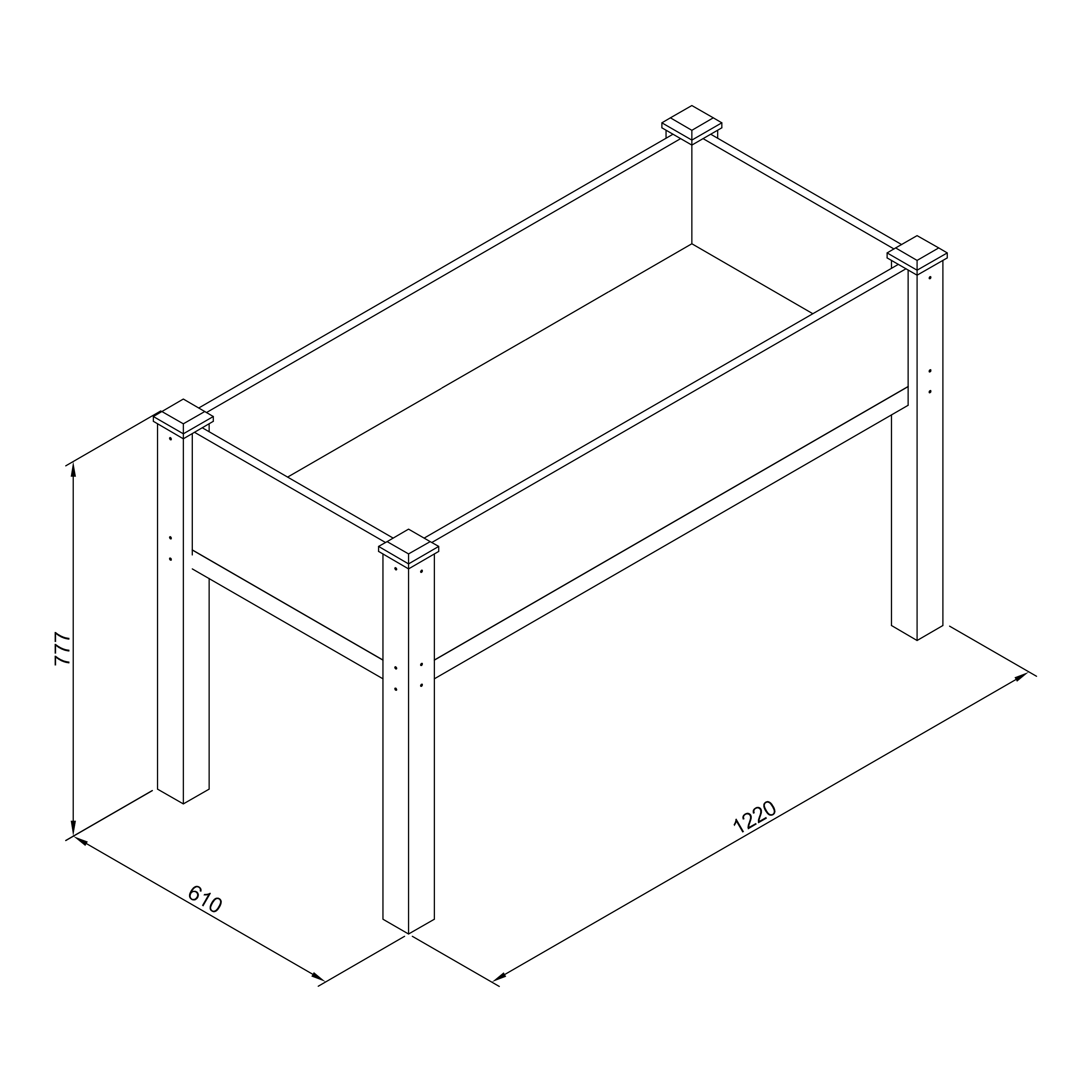 AXI Raised Planter Brown