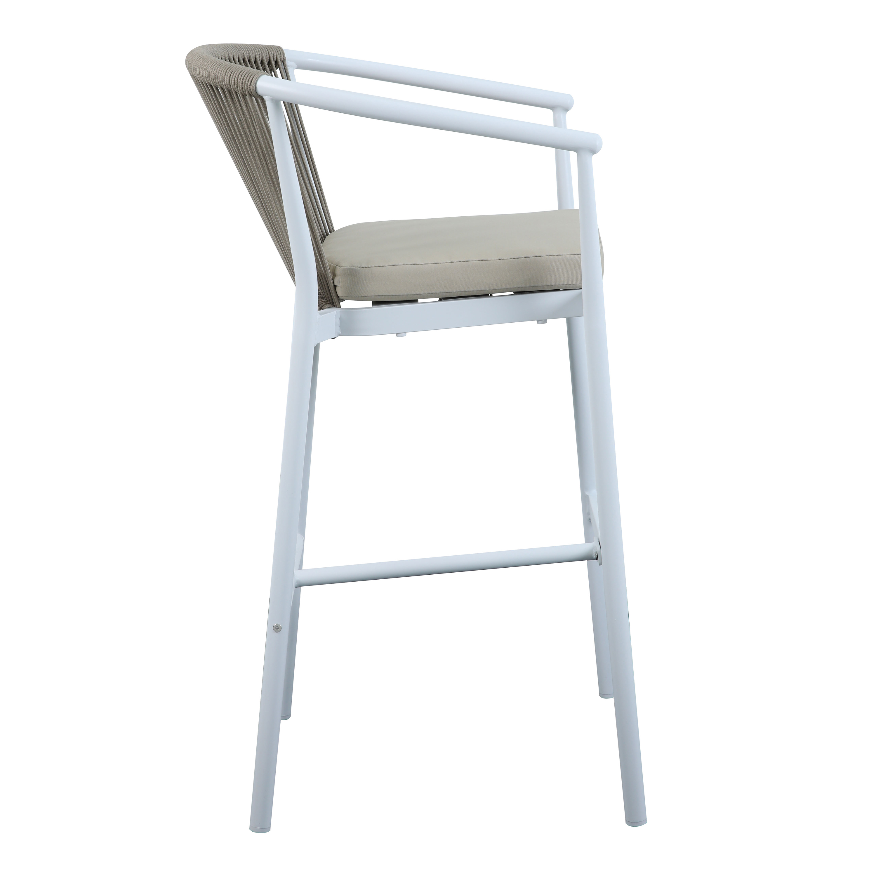 AXI Ravi Bar set with 4 bar stools White with Teak-look Polywood-8720365062605 AXI Ravi Bar set with 4 bar stools White with Teak-look Polywood