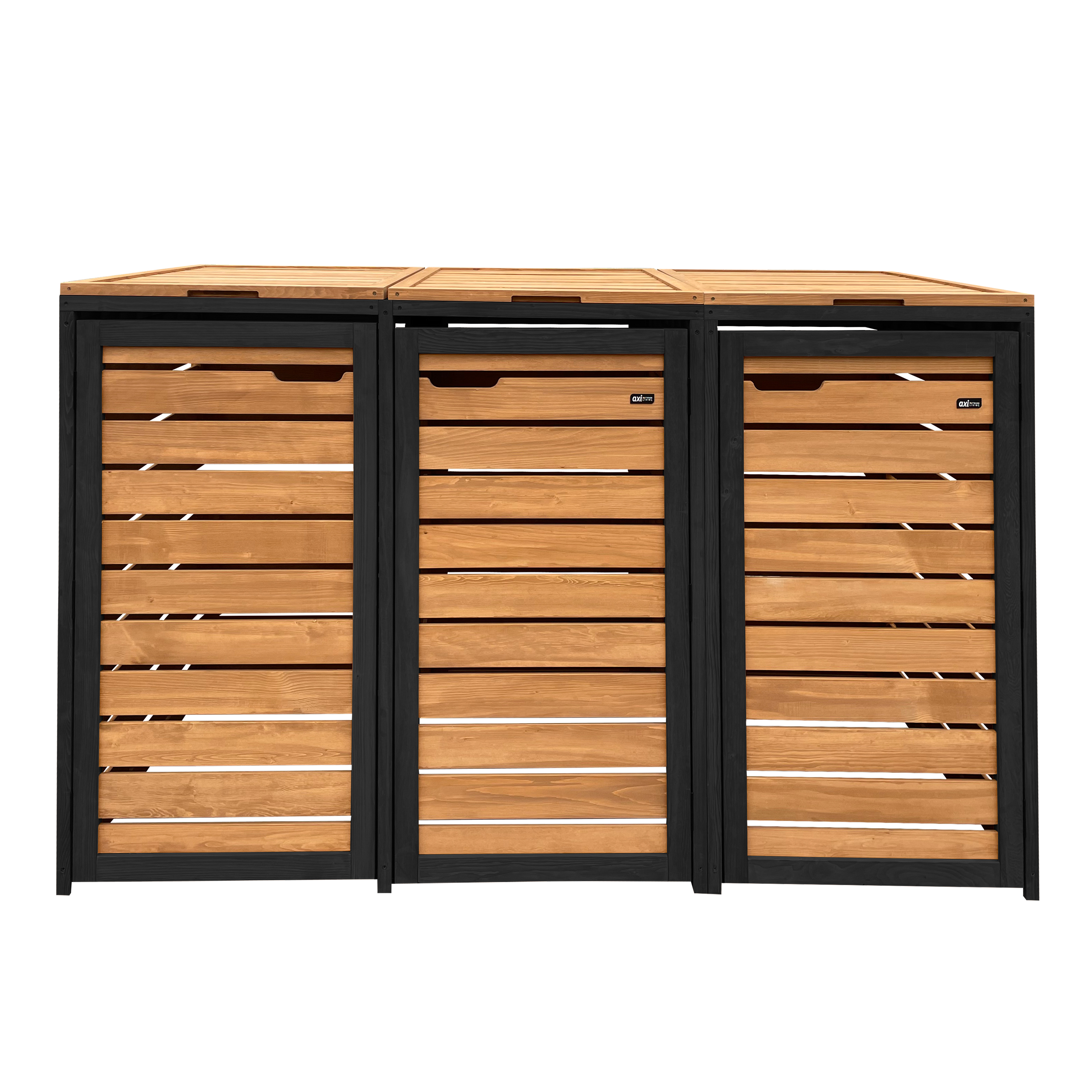 AXI Lex Wooden Bin Storage Brown/Black - 3 bins