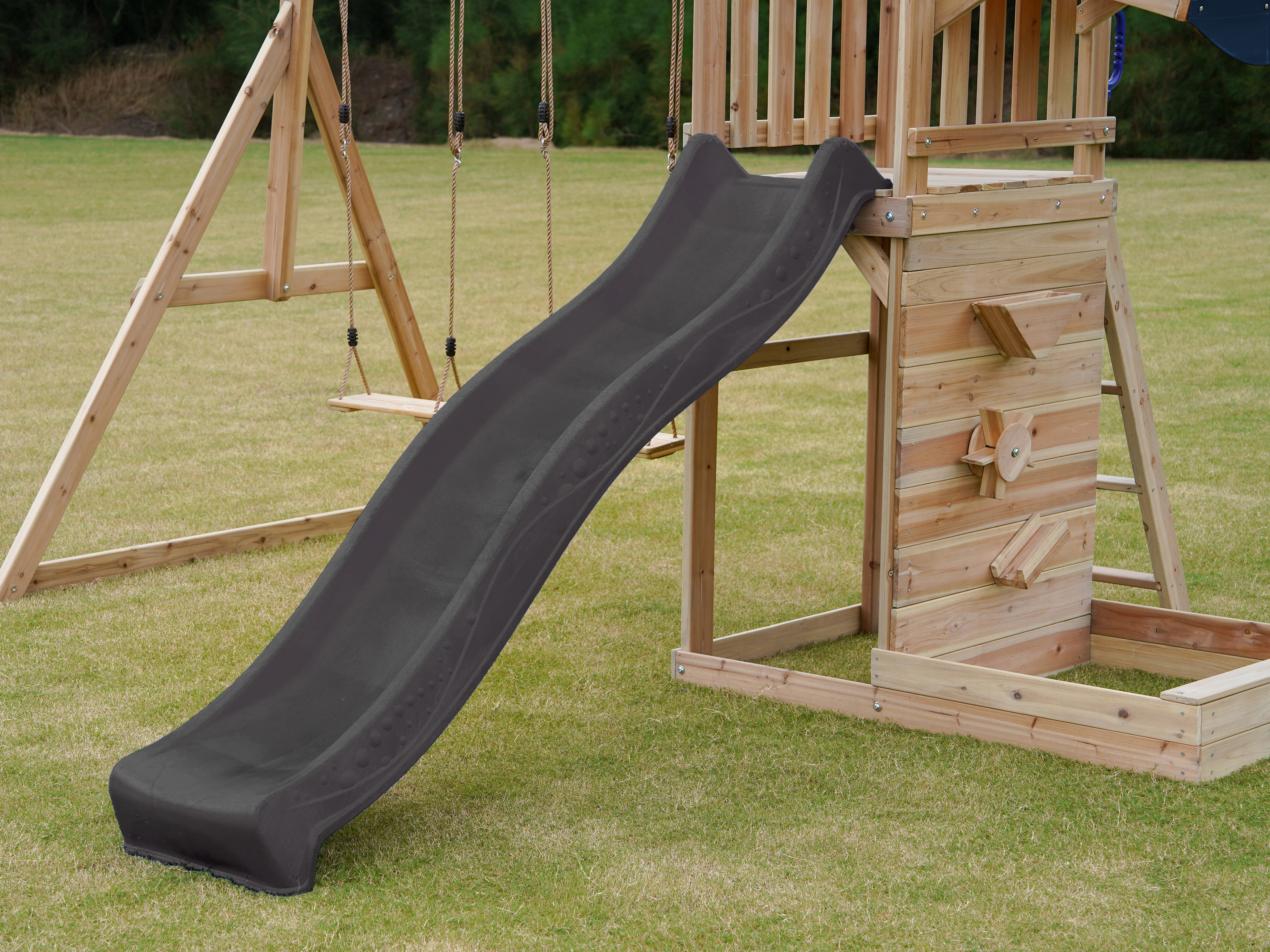 AXI Malik Play Set with Double Swing Brown - Grey Slide 