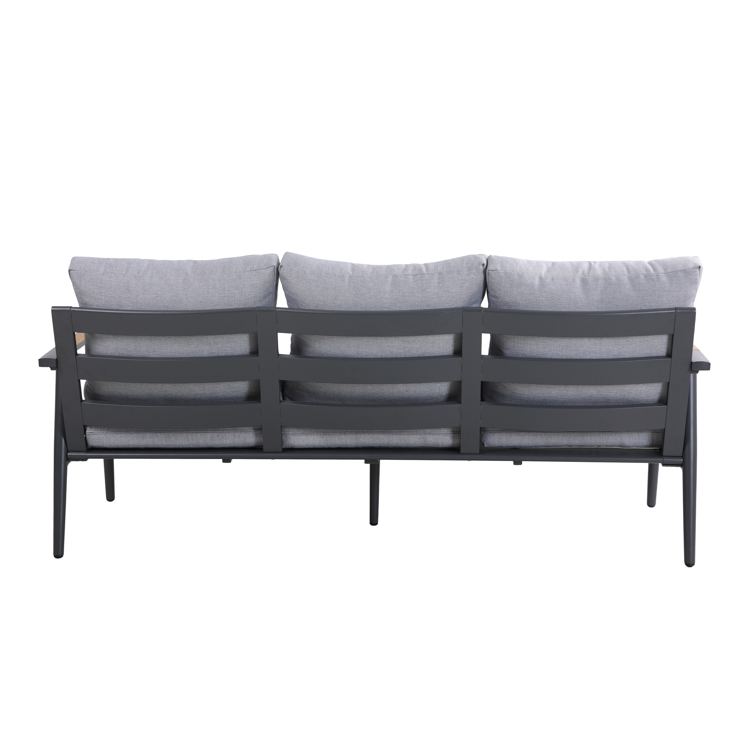 AXI Bibi lounge set 4-piece with bench. table and two chairs Anthracite/Teak-8720365062681 AXI Bibi lounge set 4-piece with bench. table and two chairs Anthracite/Teak