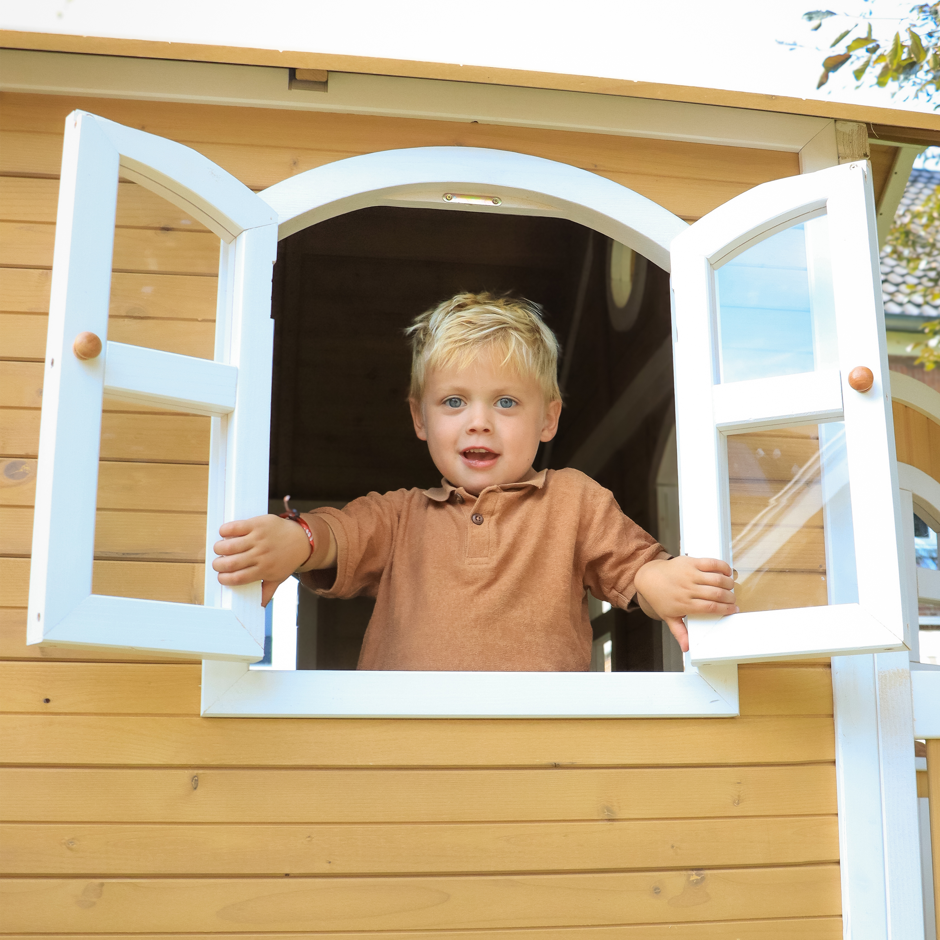 AXI Marc Speelhuis Bruin/wit - Rode glijbaan