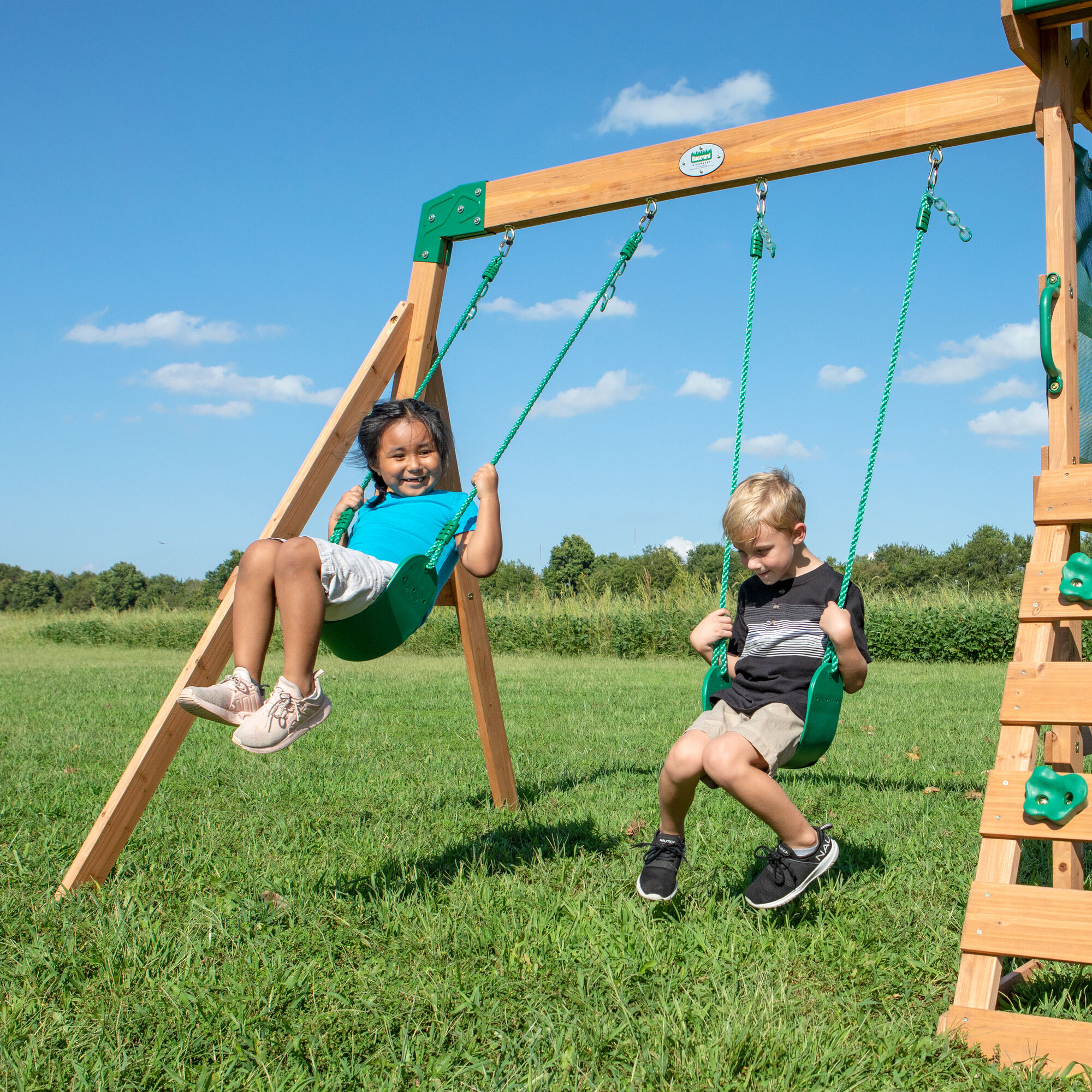 Backyard Discovery Buckley Hill Play Tower with Swings and Slide