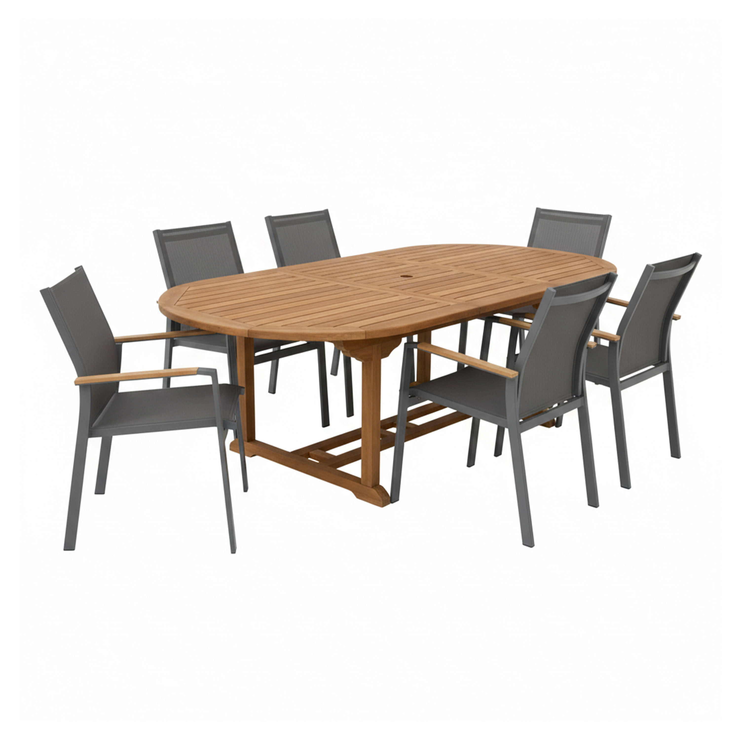 AXI Marzi/Alva 180-240 cm Garden Set 7-piece Teak - Extendable
