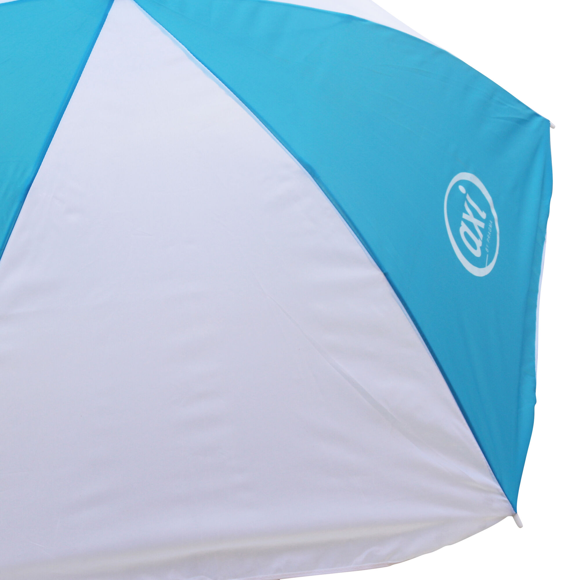 AXI Nick Picknicktafel Antraciet/bruin - Parasol Blauw/wit