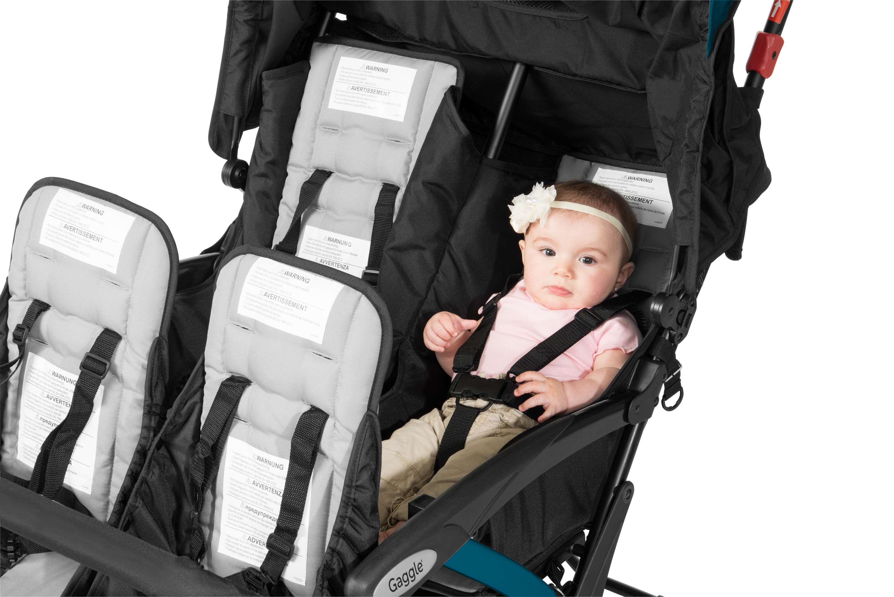 Gaggle Odyssey 4x4 Quad Stroller for 4 Children - Turquoise-0849801011743 Gaggle Odyssey 4x4 Quad Stroller for 4 Children - Turquoise