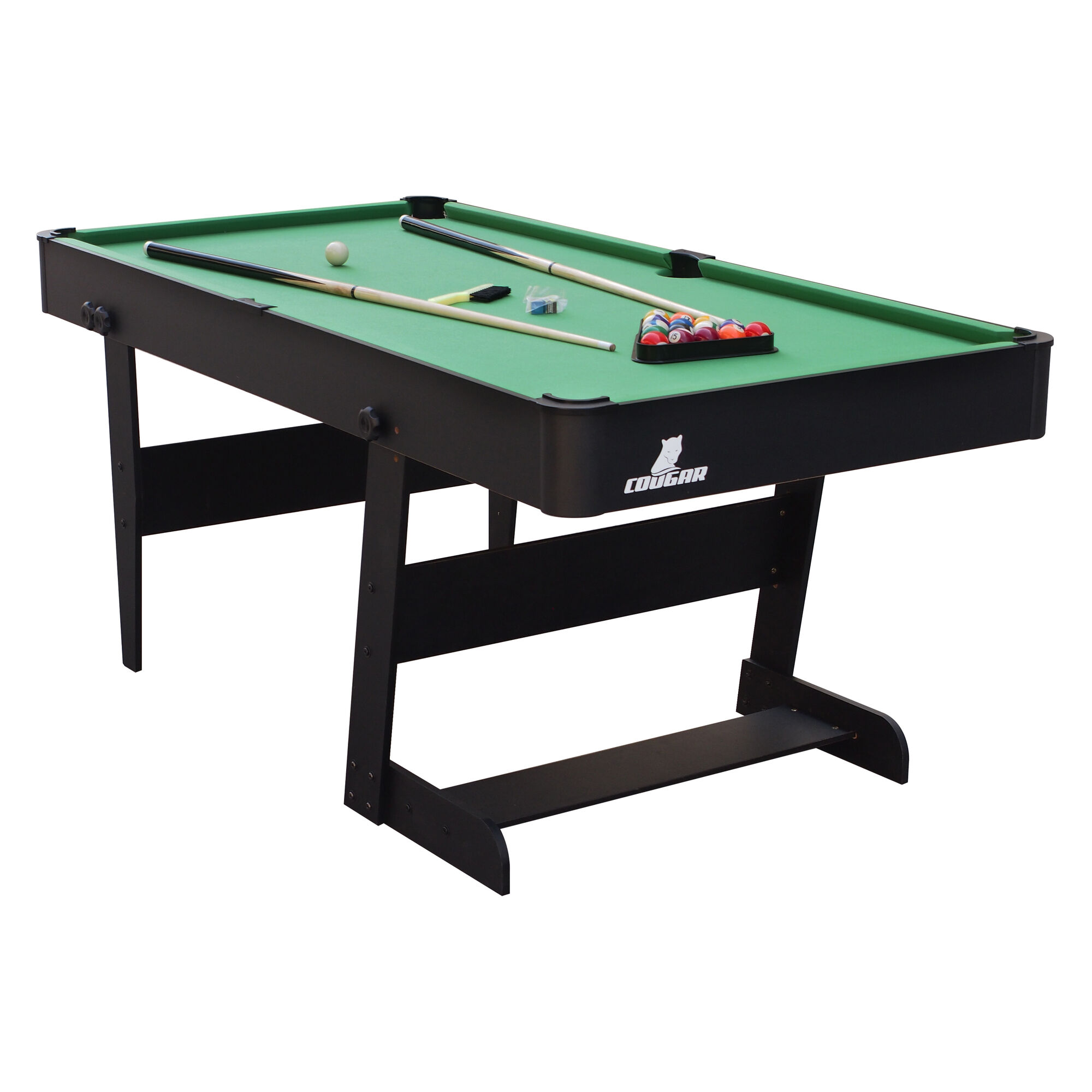 Cougar Hustle L opklapbare Pooltafel Zwart