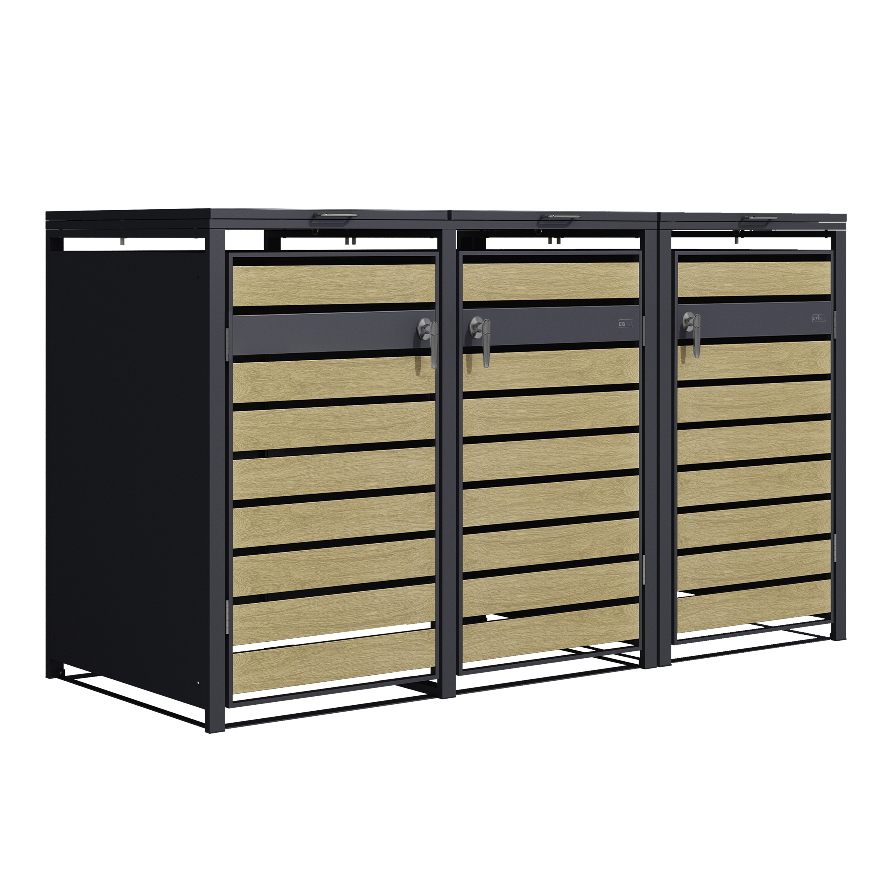 AXI Lucas Containerombouw van Metaal Antraciet/Houtlook - 3 containers