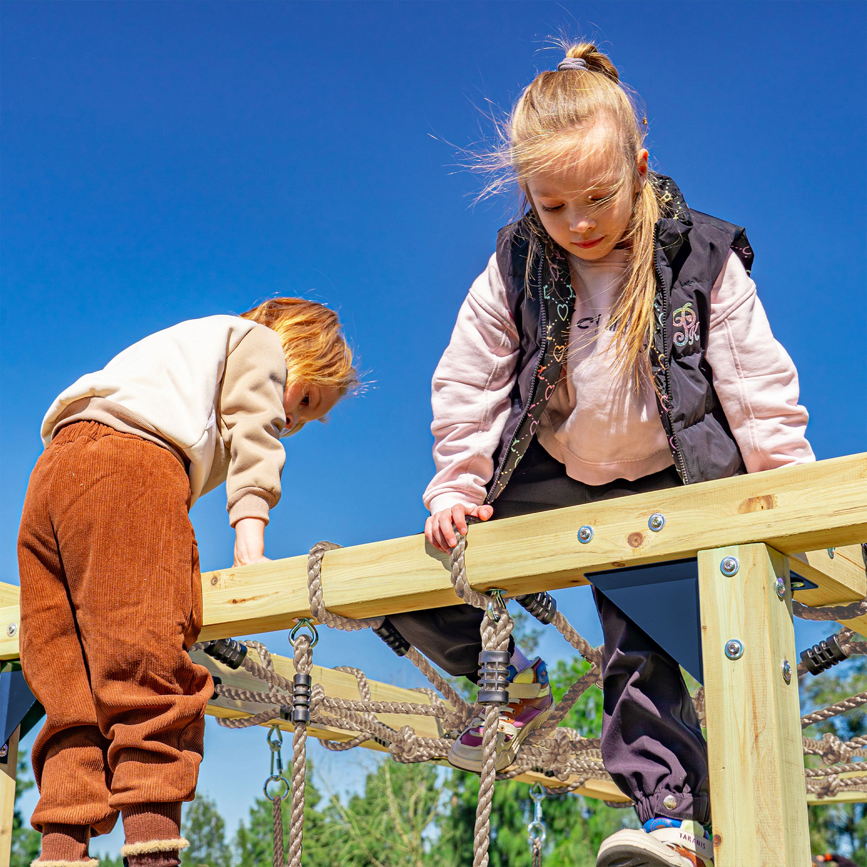 AXI Boris Wooden Playcentre with Swings, Trapeze, Climbing Nets and Monkey Bars – Grey Slide-8720365066672 AXI Boris Wooden Playcentre with Swings, Trapeze, Climbing Nets and Monkey Bars – Grey Slide