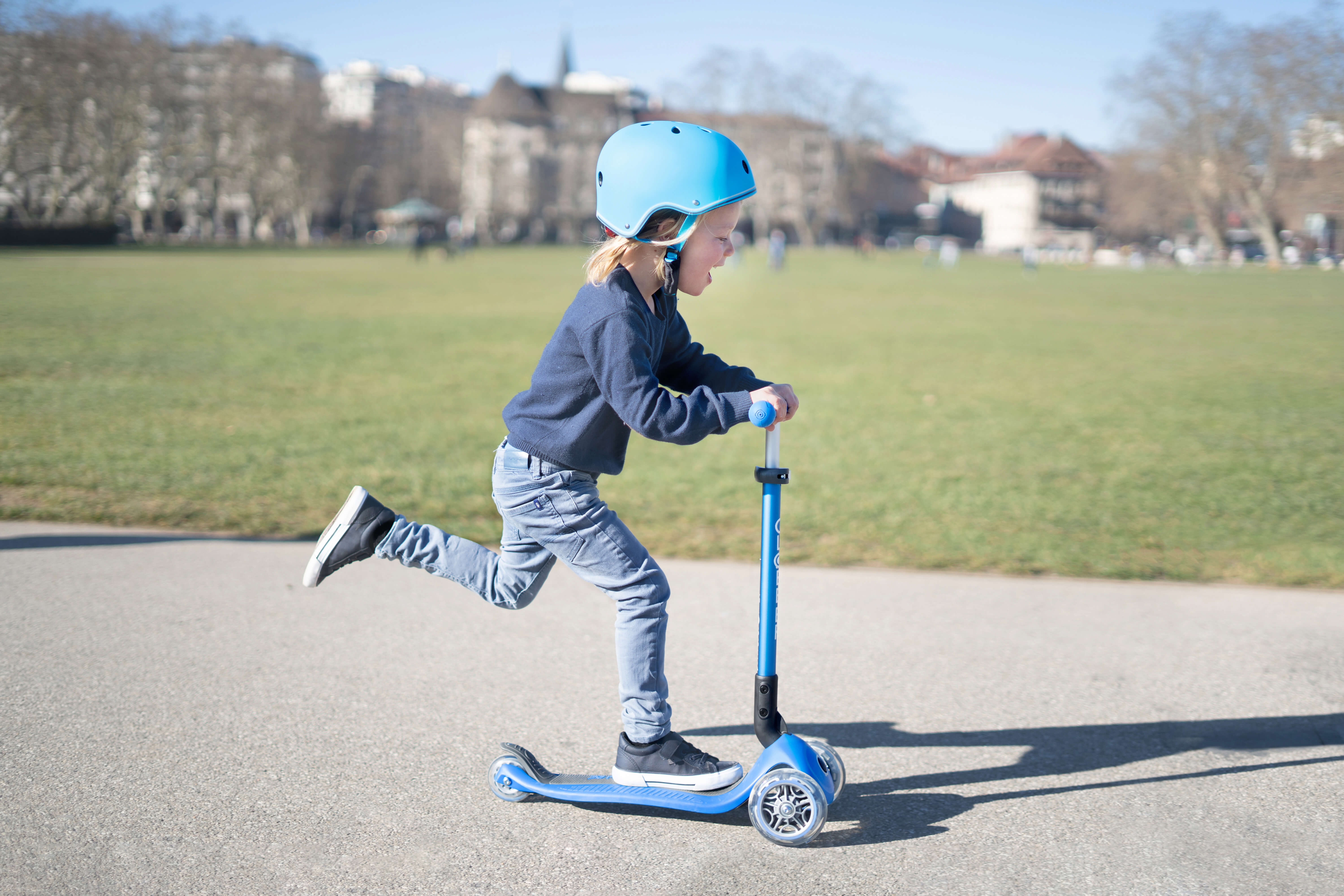 Globber Primo Foldable Lights Step Blauw