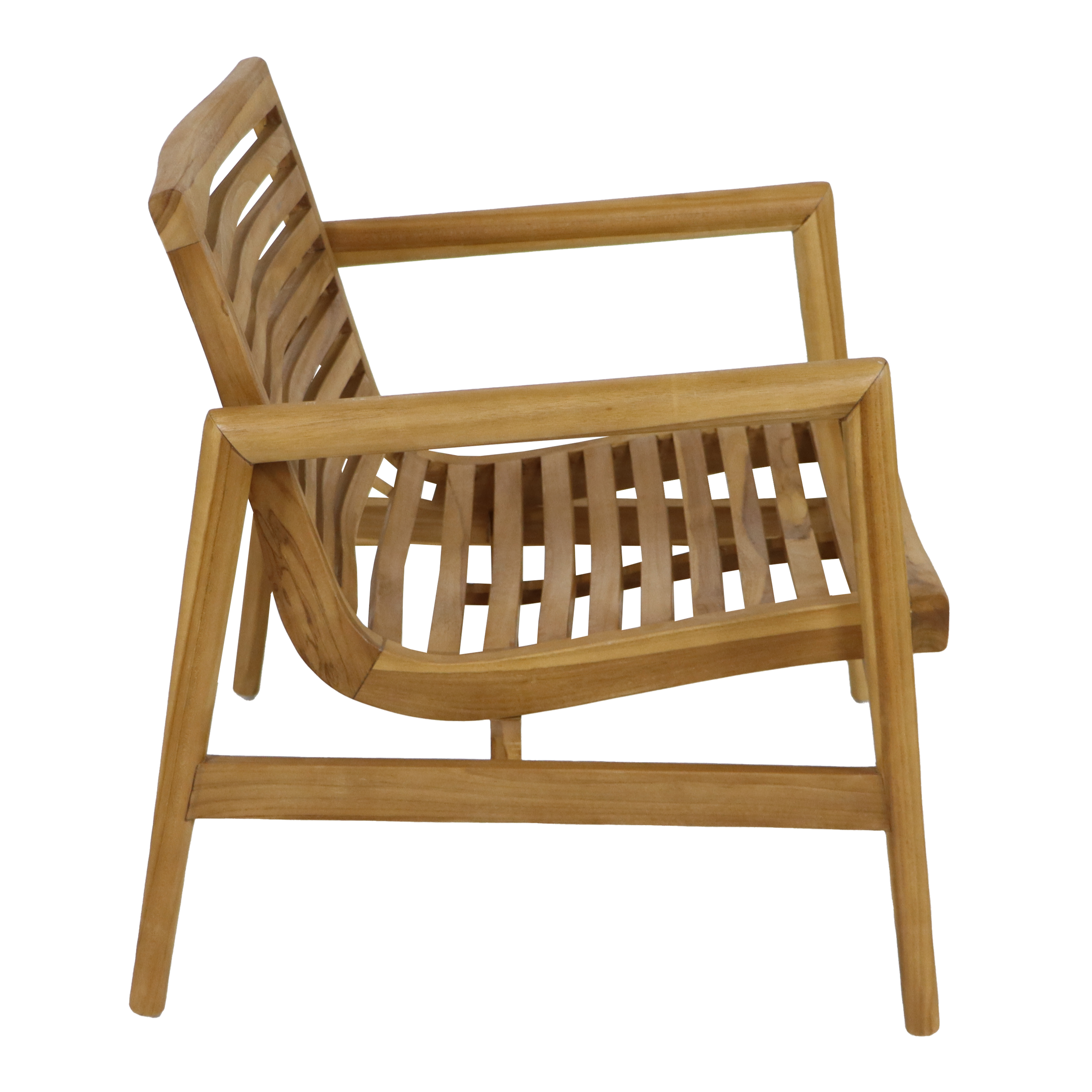 AXI June Lounge Set 4-piece with bench, table & 2 chairs - Teak/Cream