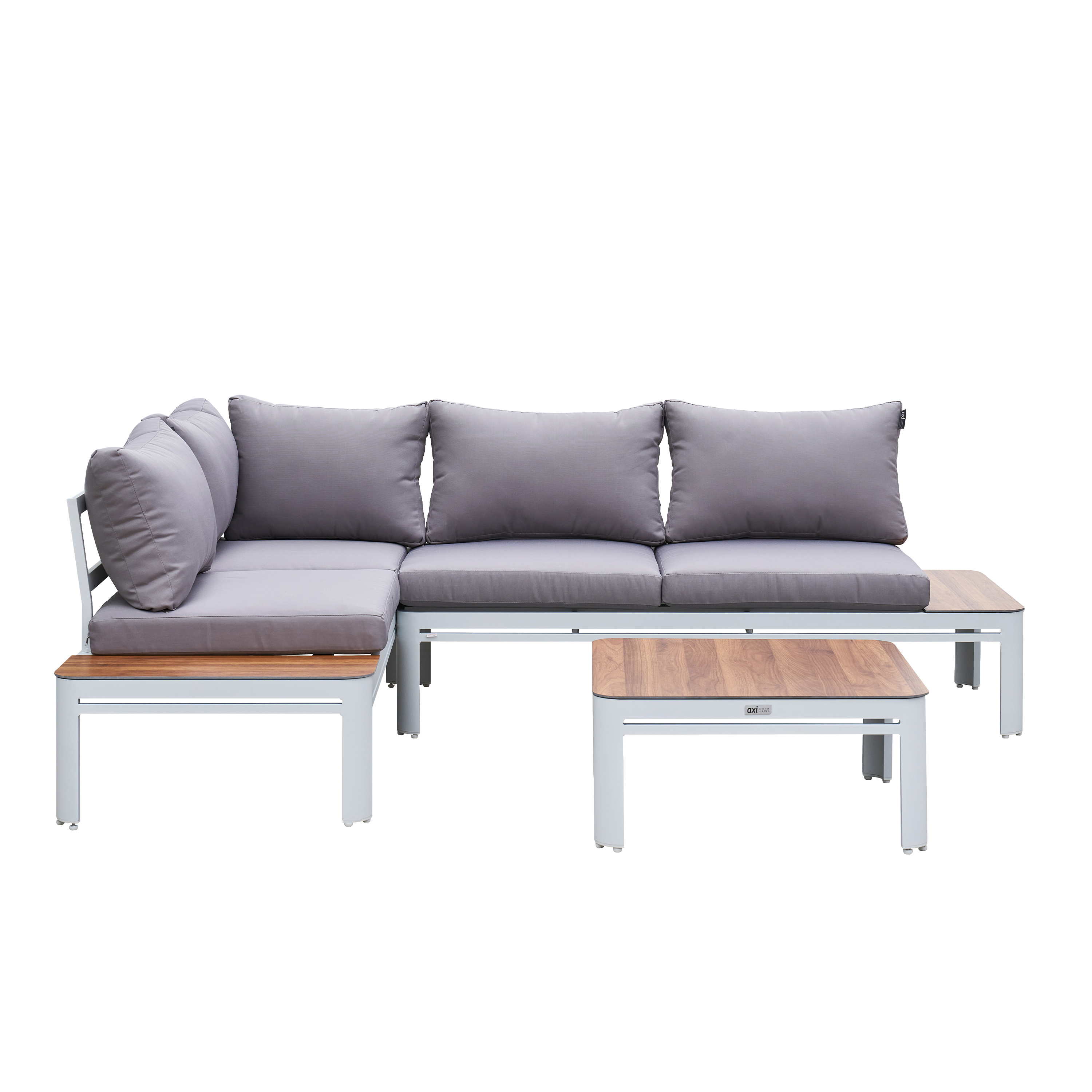 AXI Eos Lounge Set with Lounger White with Wood-Look PSPC-8720365062759 AXI Eos Lounge Set with Lounger White with Wood-Look PSPC