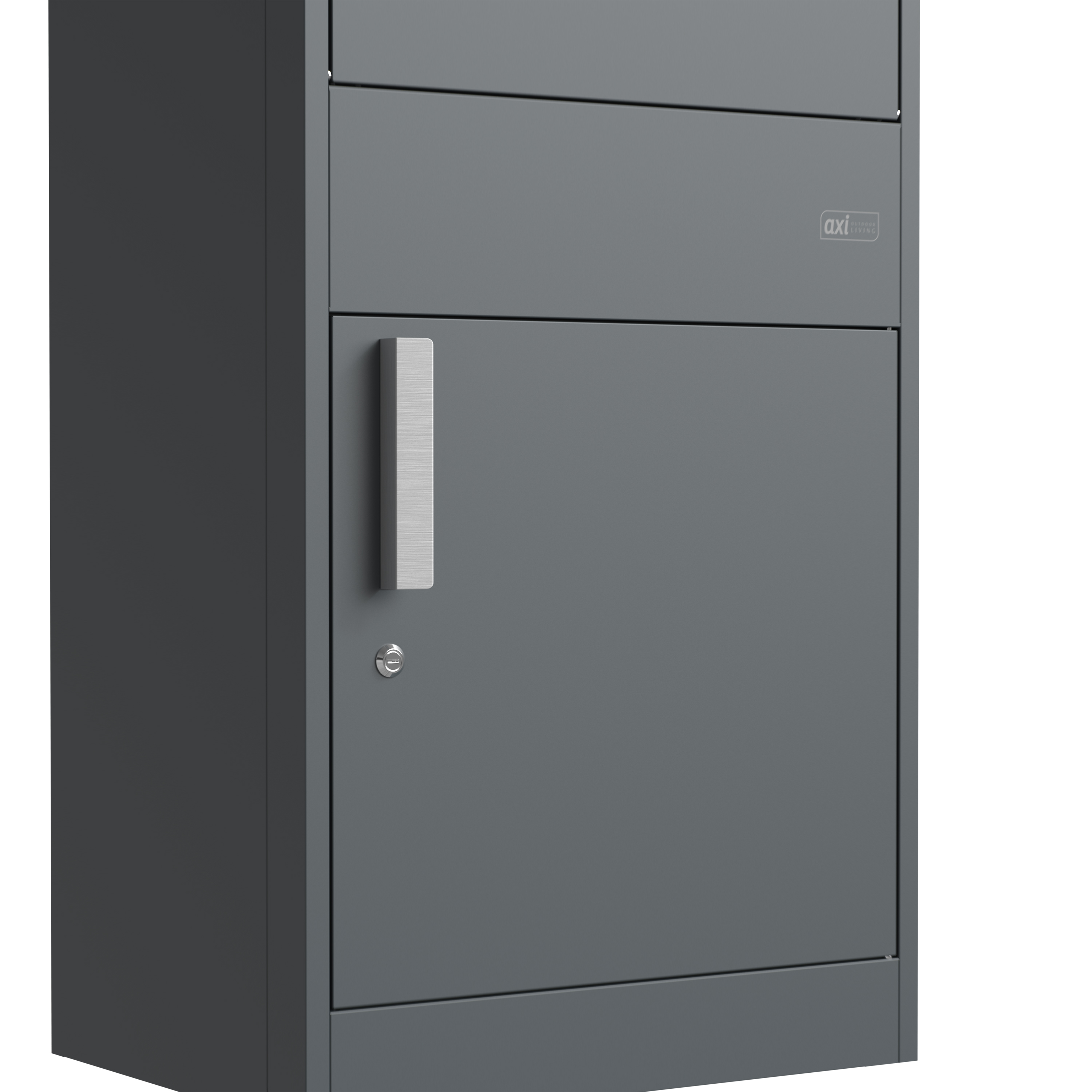 AXI Levi Metal Parcel Mailbox in Anthracite/Wood Look with Planter