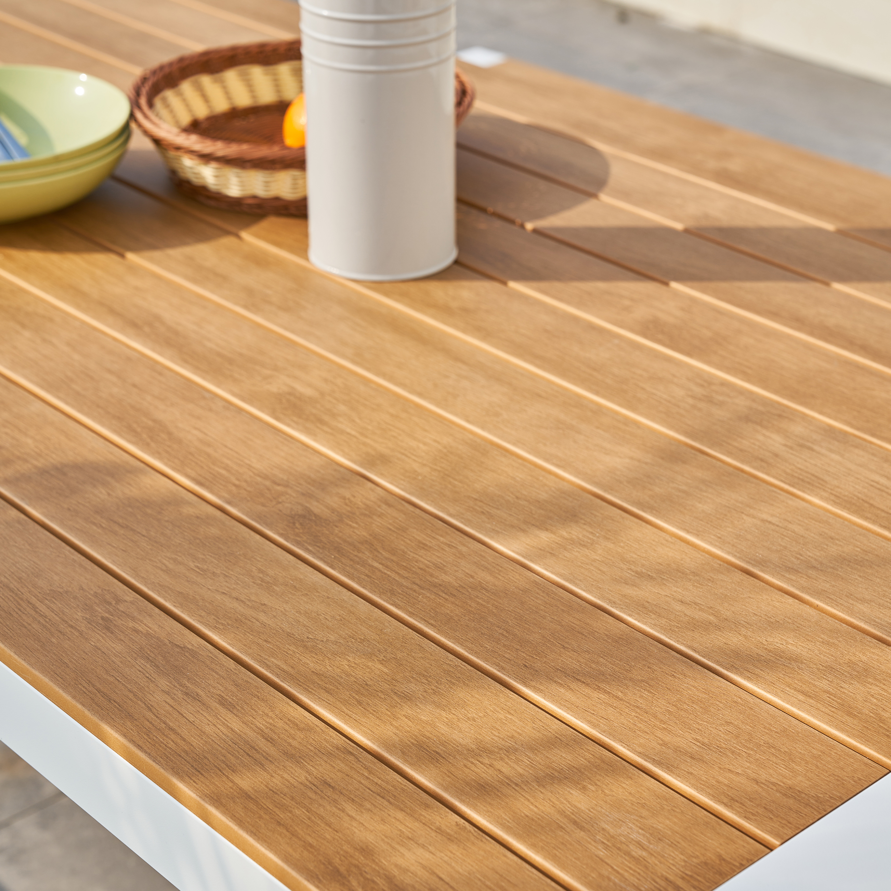AXI Tony Tuinset met 2 banken Wit met Teak-look Polywood