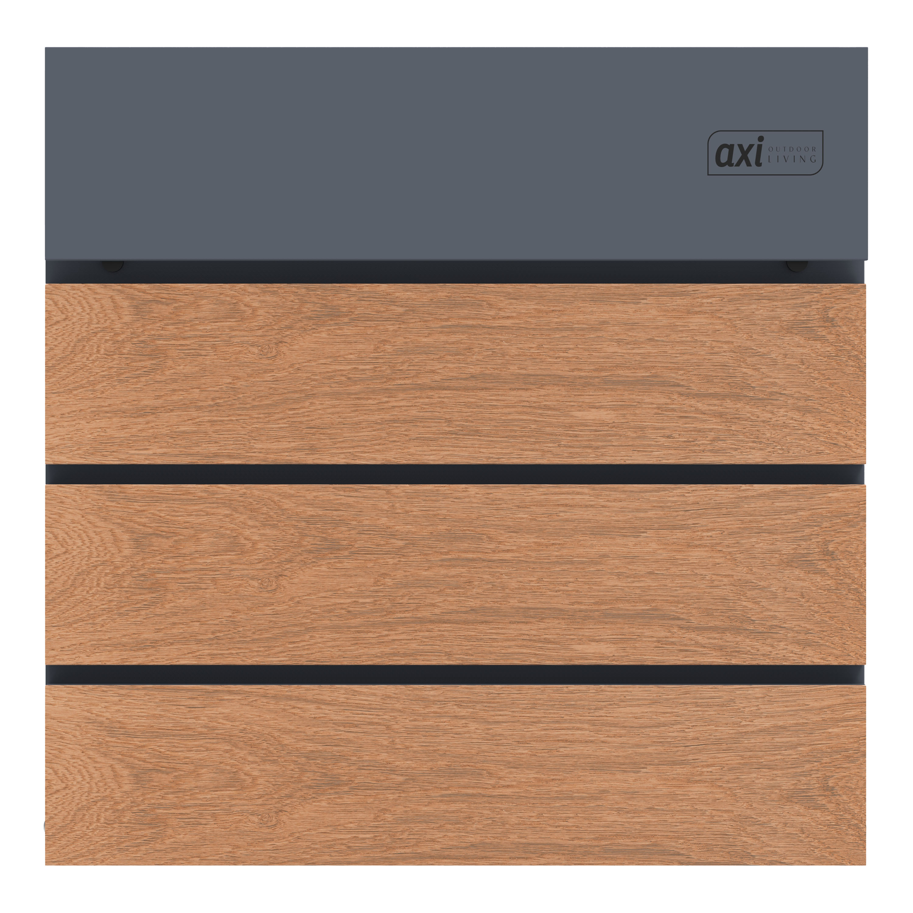 AXI Jake Metal Letterbox Anthracite/Wood Look