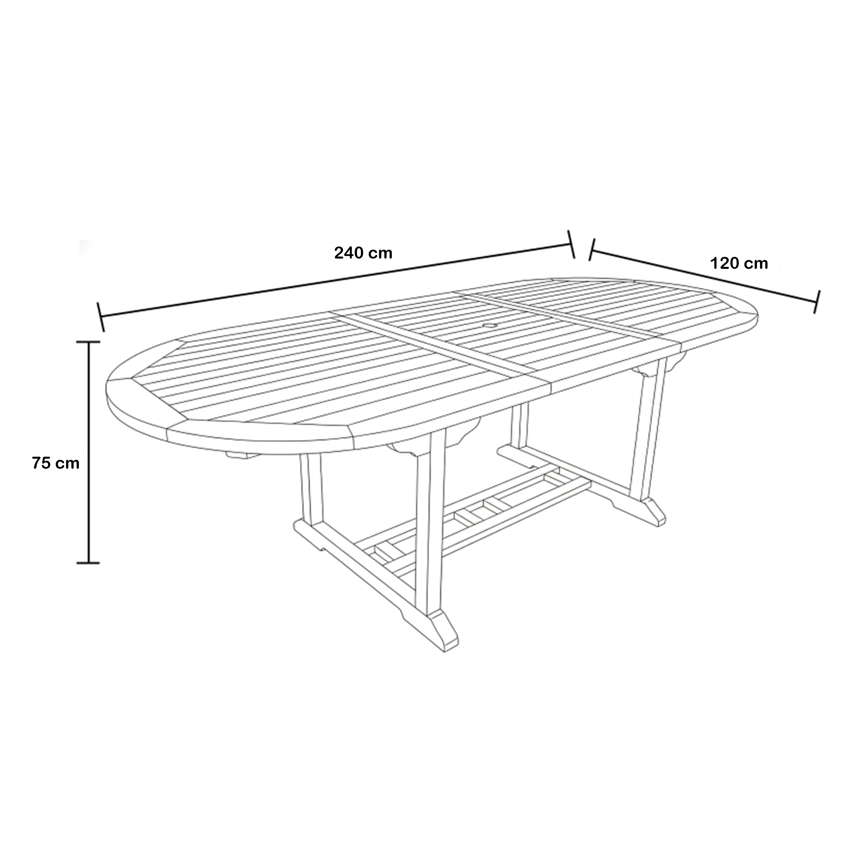 AXI Marzi/Alva 180-240 cm Garden Set 7-piece Teak - Extendable
