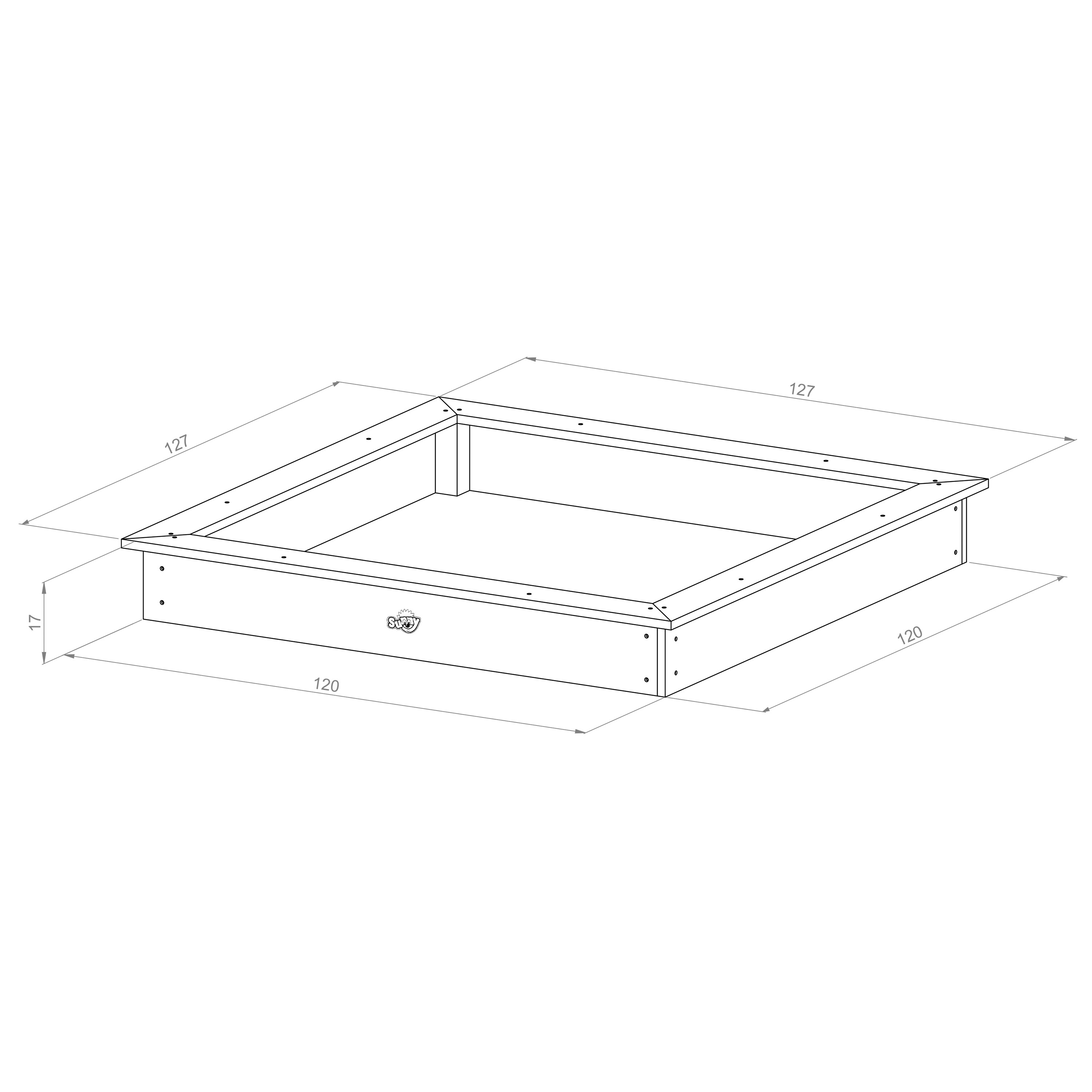 Sunny Sandy Sandbox - 127 x 127 cm - Grey/White