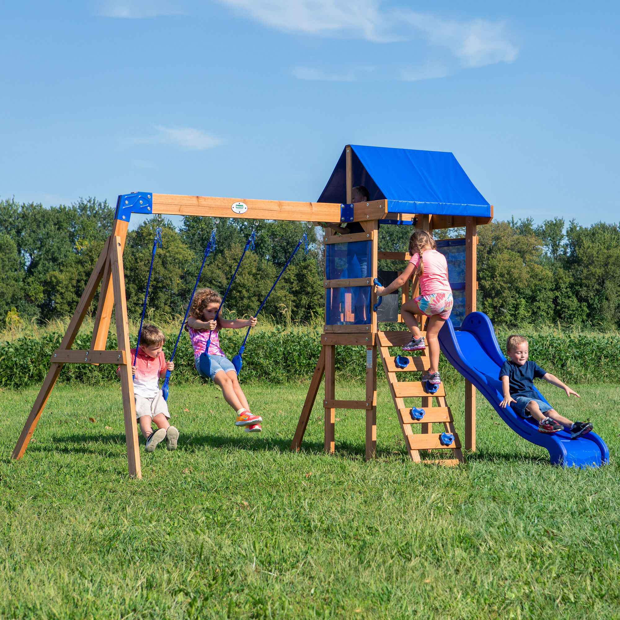 Backyard Discovery Aurora Play Tower with Swings and Slide